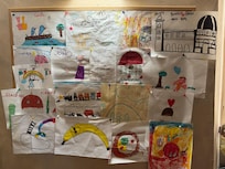 The picture wall by children