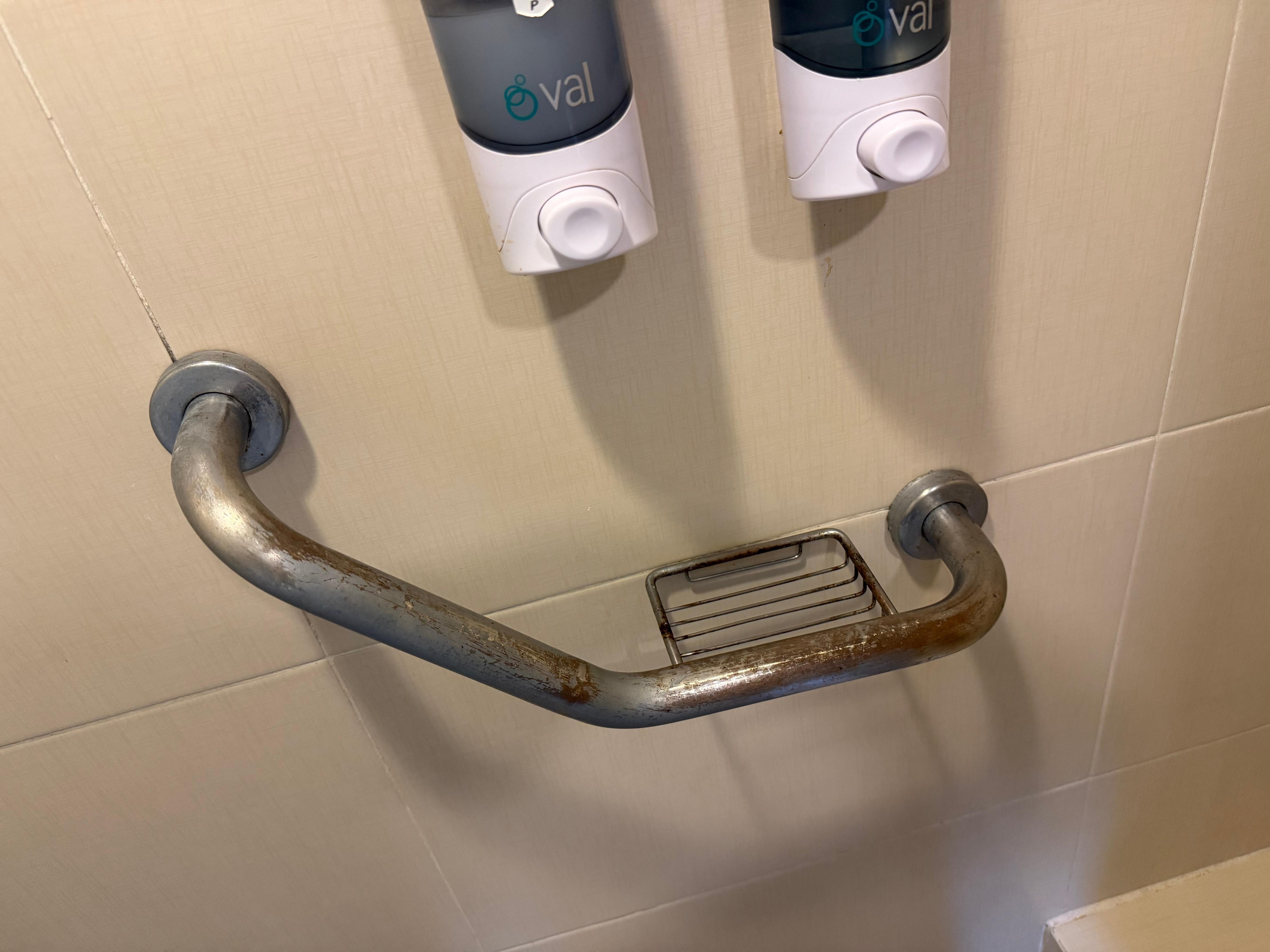 Rust on the shower railing