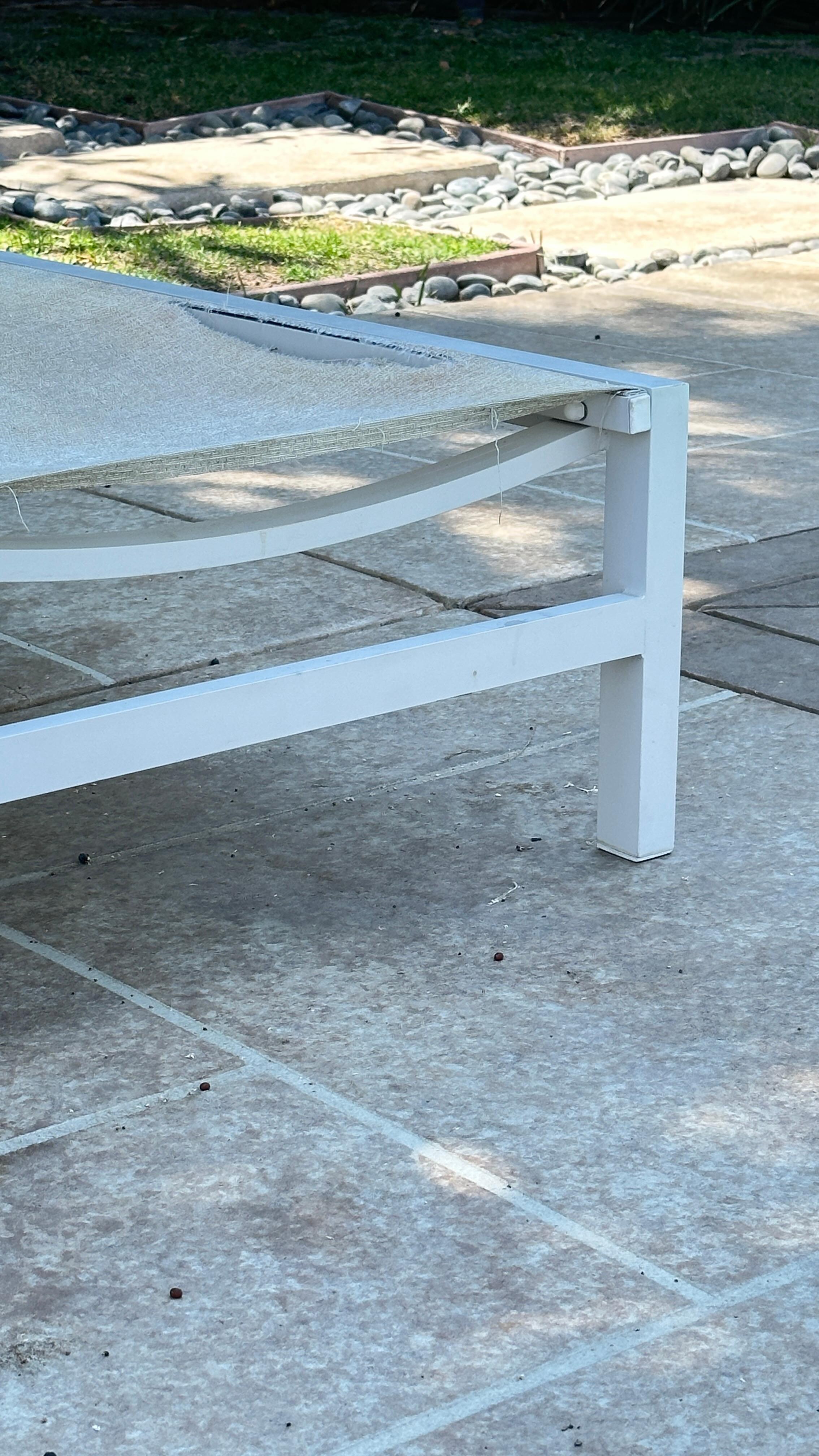 Worn pool furniture 