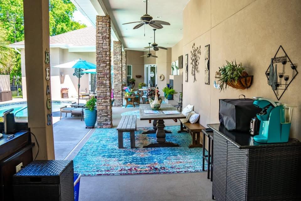 Outside eating area was a favorite for my husband,