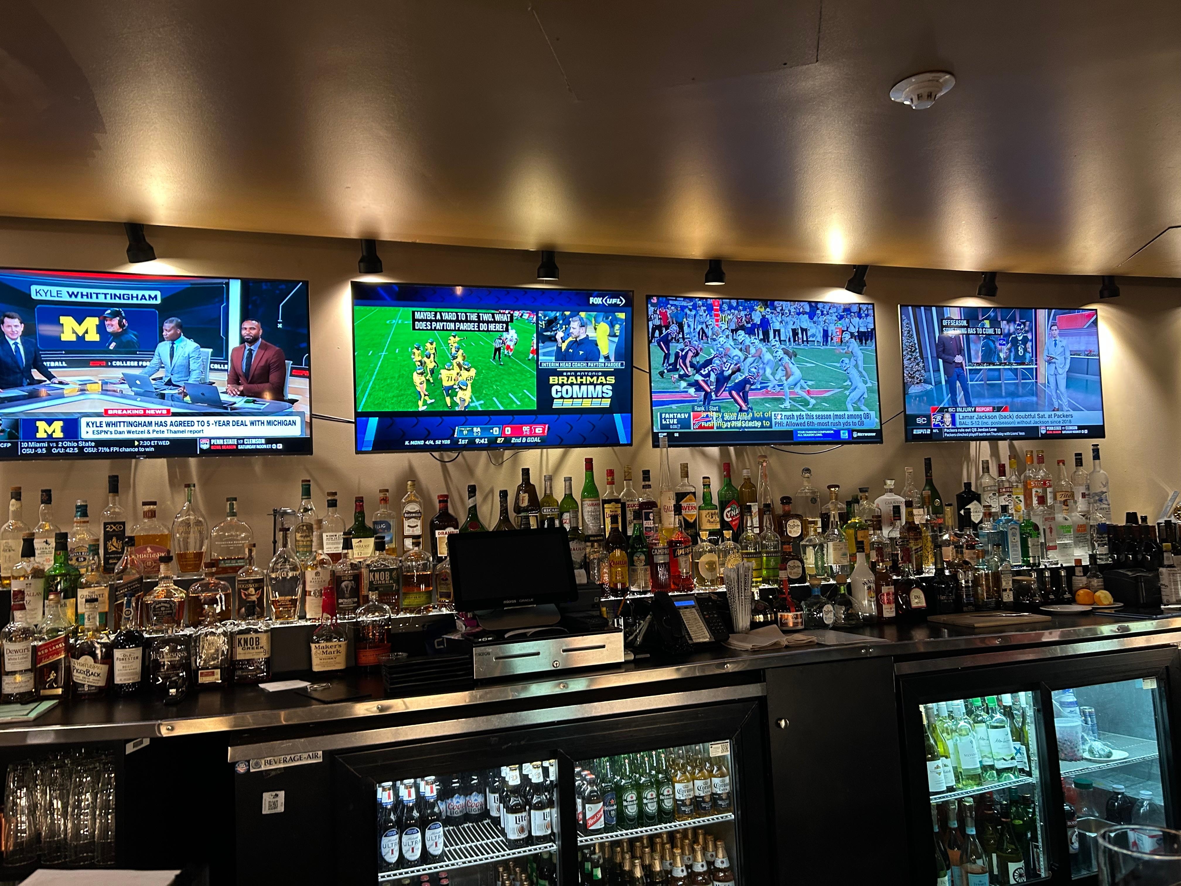 Full view of the bar area 