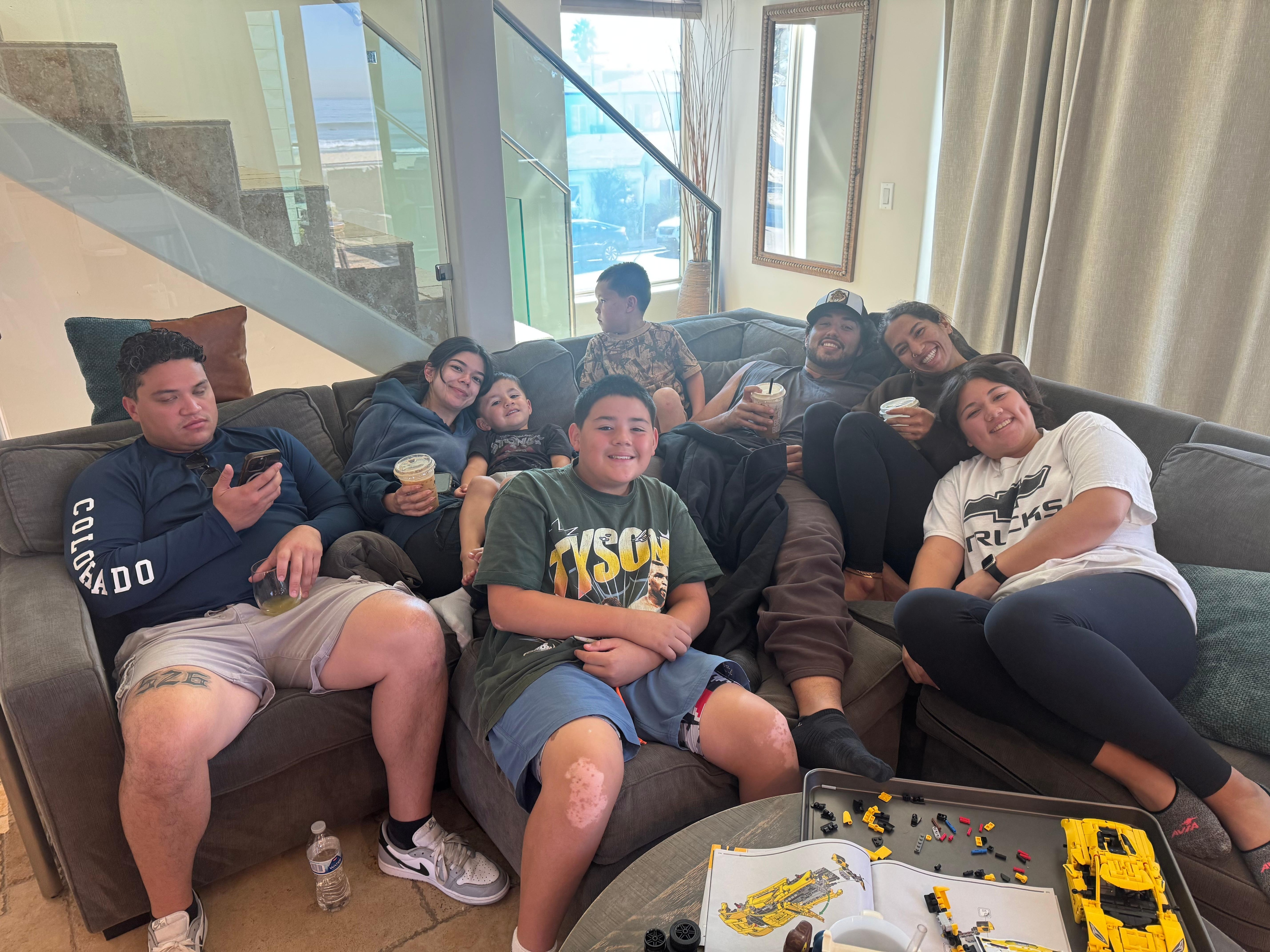 Chilling out building legos with the family 