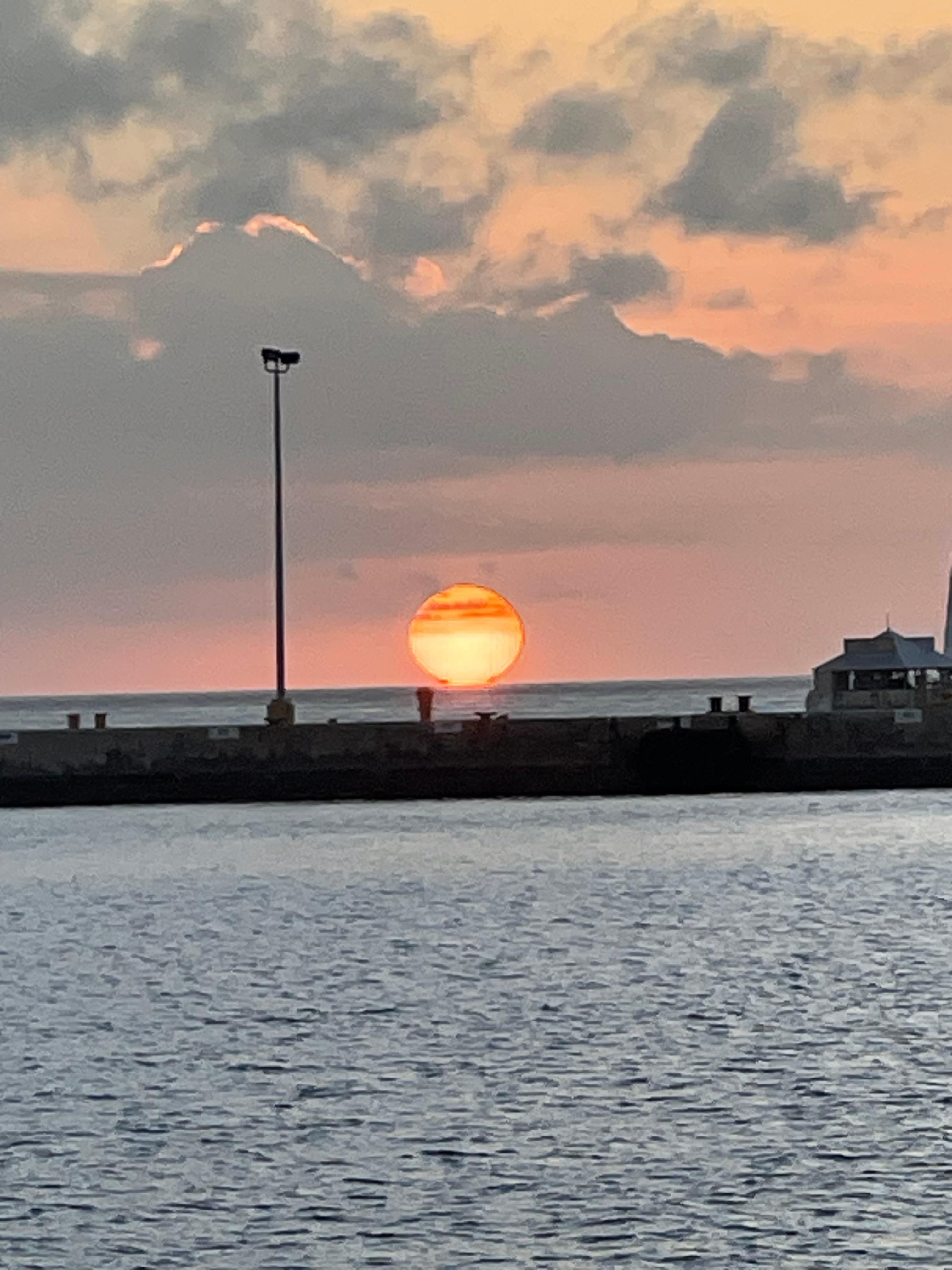 Sunset at Trumbo Point Annex at Key West Harbor.
