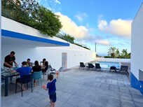 Dinner by the poolside.