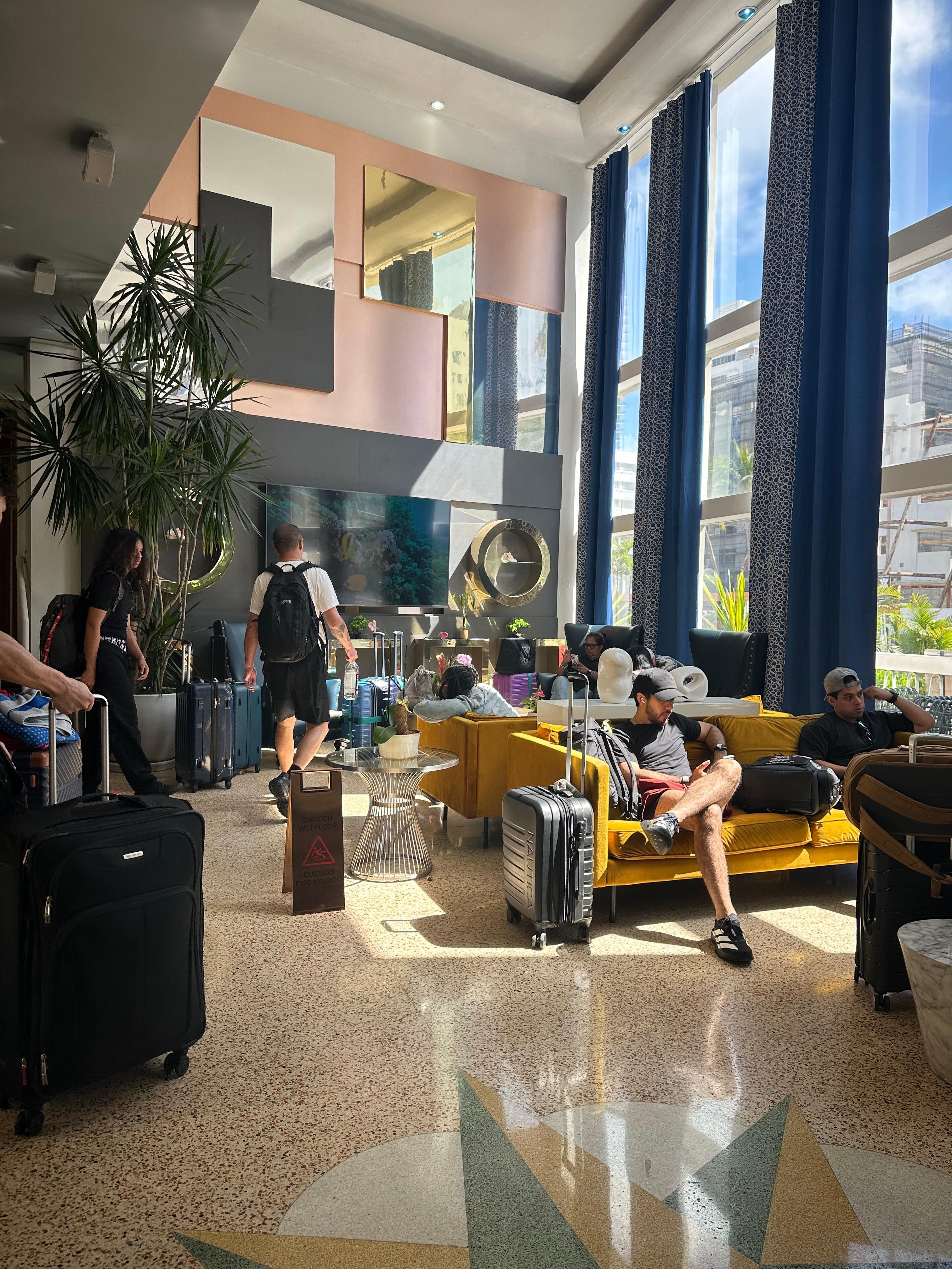 Lobby in main building. Cool and ice water. 