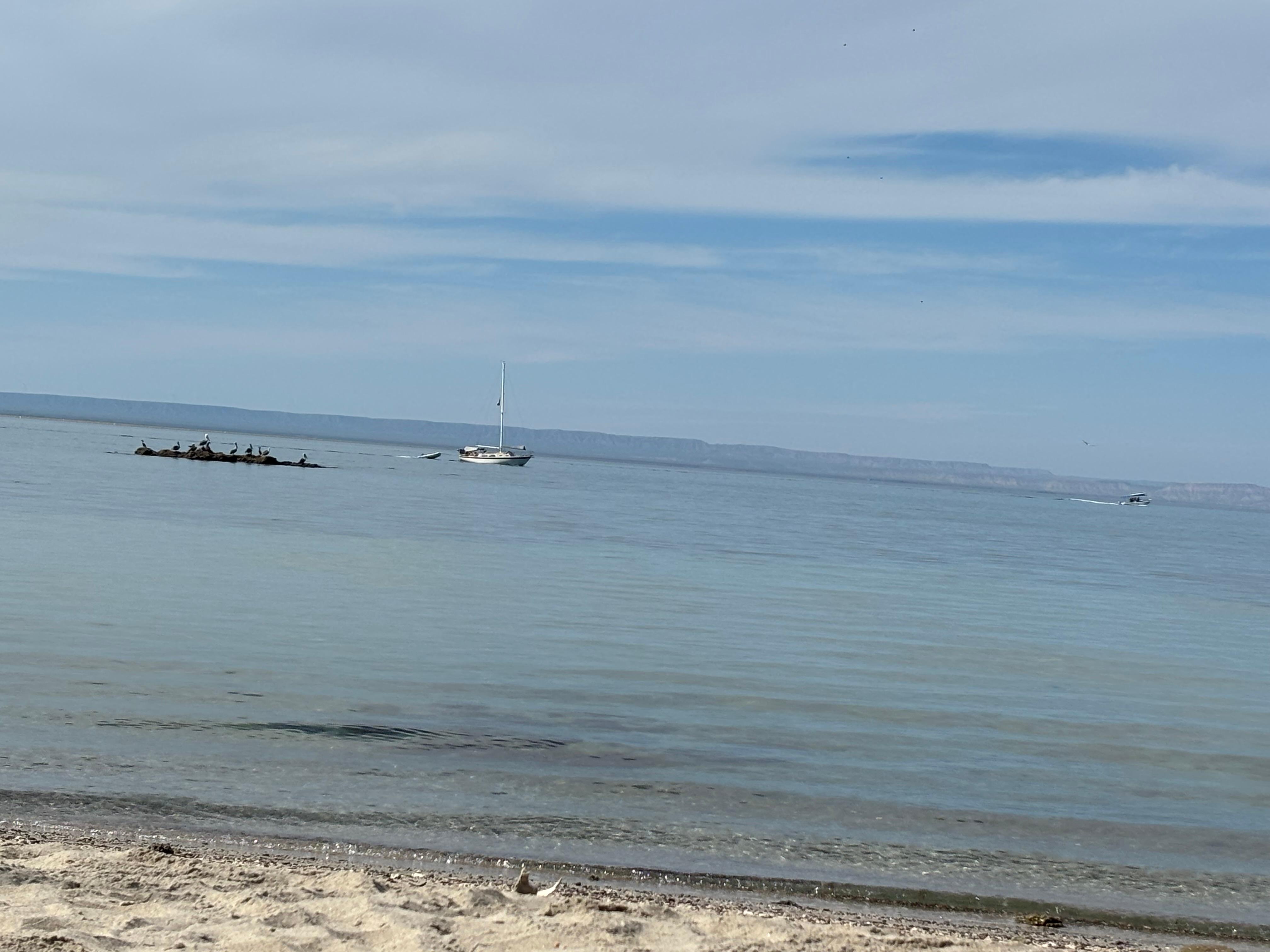 View from beach palapa