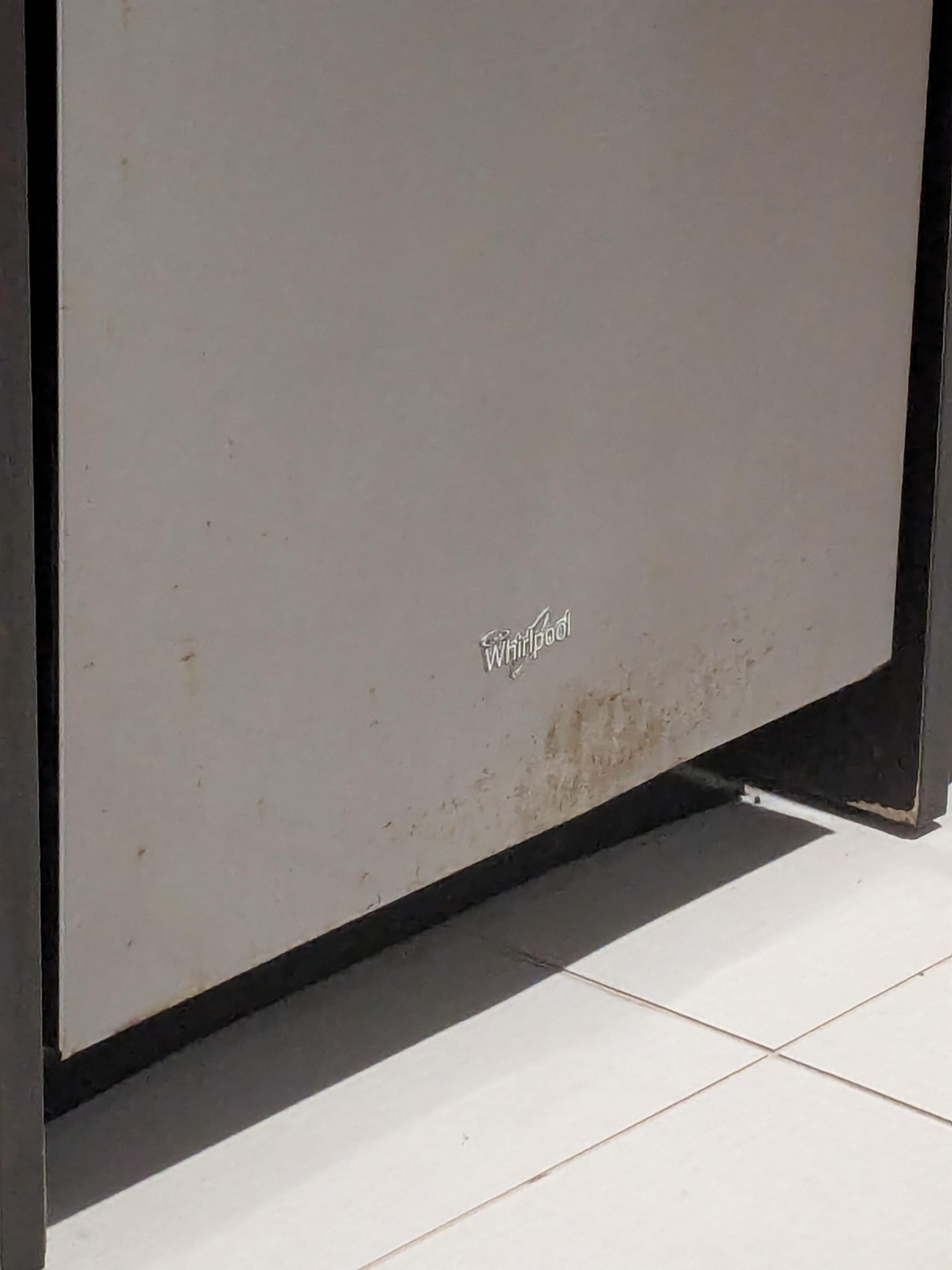 Rust on the front of the dishwasher