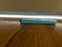 TV remote used to show gap size