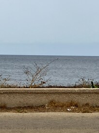 Blick aufs Meer von der Einfahrt des Hauses