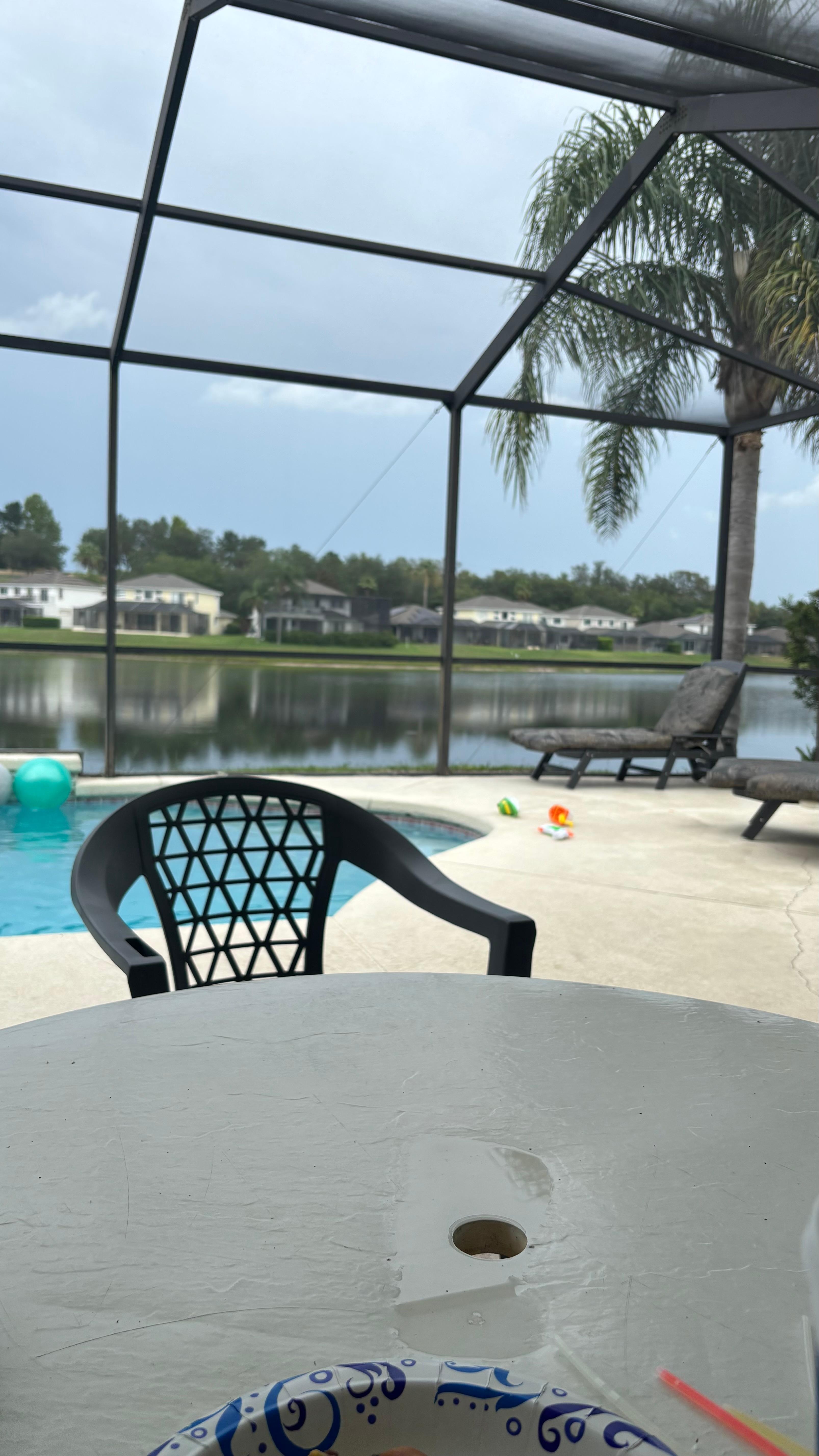 View from the pool area. 