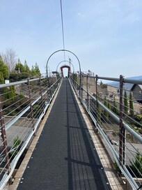 Suspension bridge atop Ober Mountain tram ride.