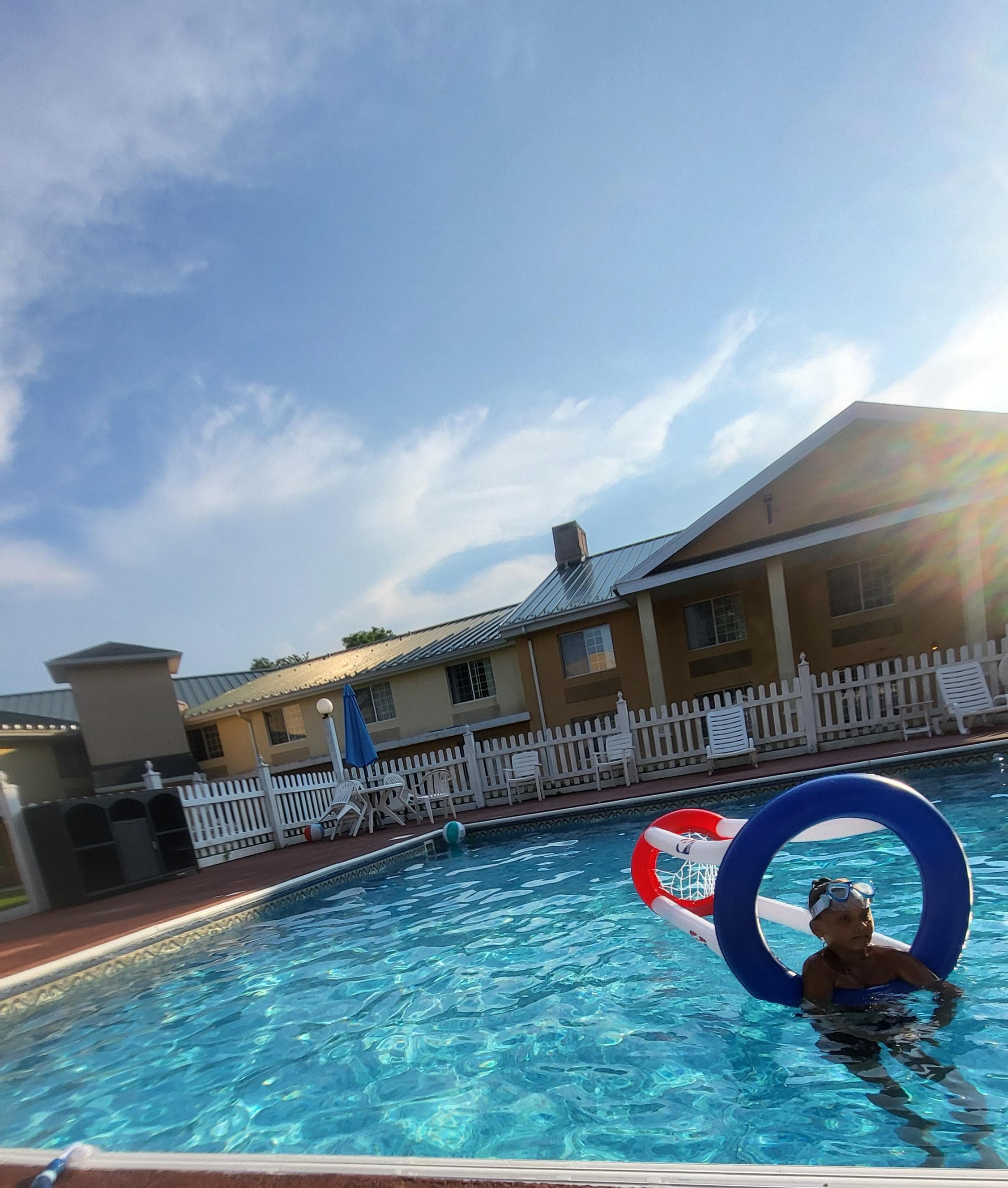 Outdoor pool area..