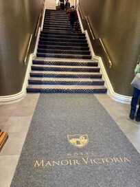 These steps and a friendly porter will greet you inside the door. You bags get a ride up. You will get exercise