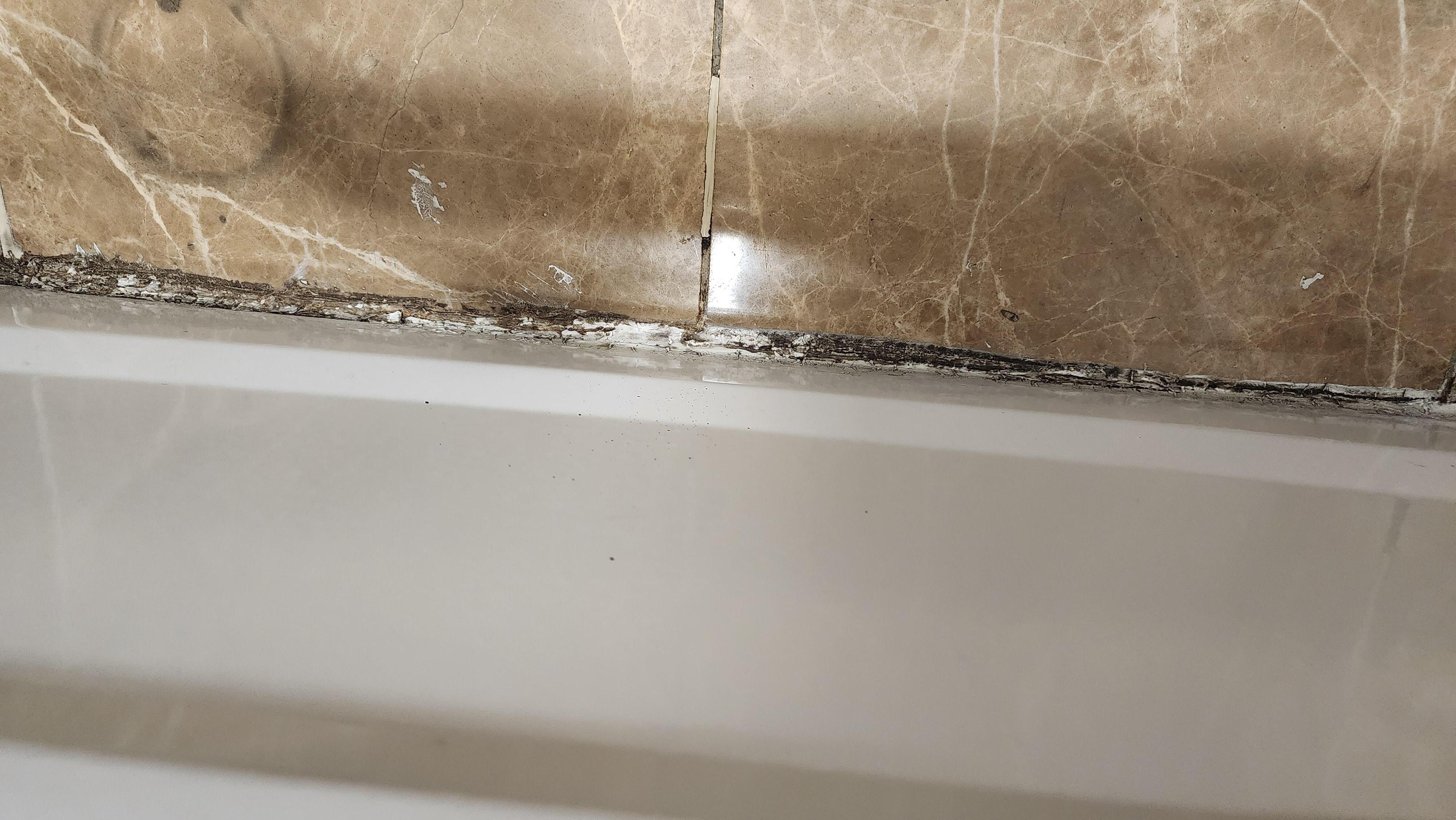 Old caulking. 