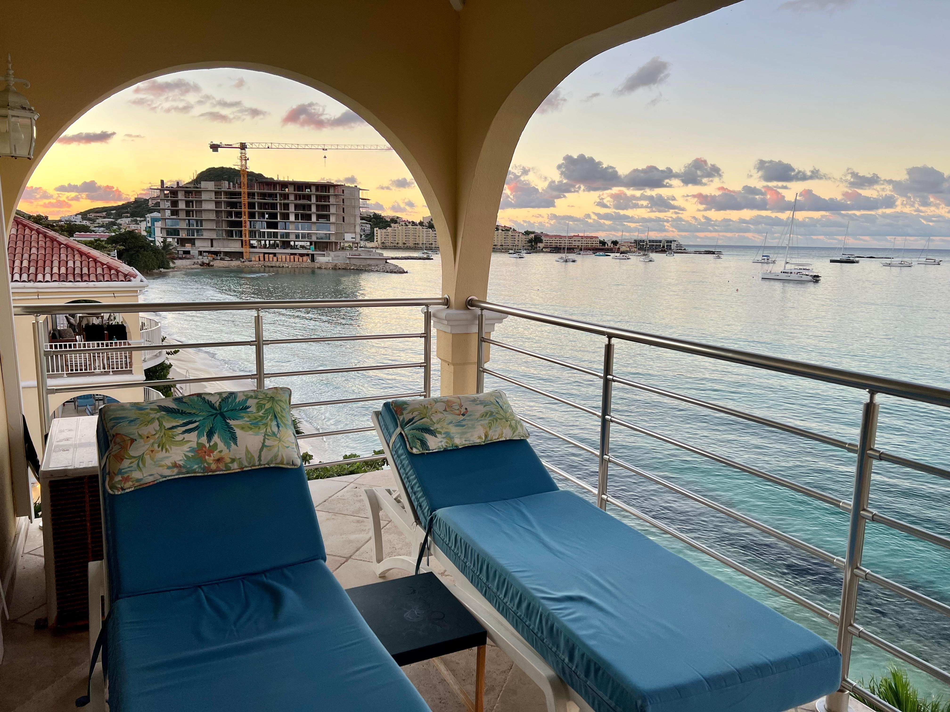 There's construction in the distance of a new luxury apartment building, but it's far enough away you can't hear anything. Assume it will  be attractive when it's done.