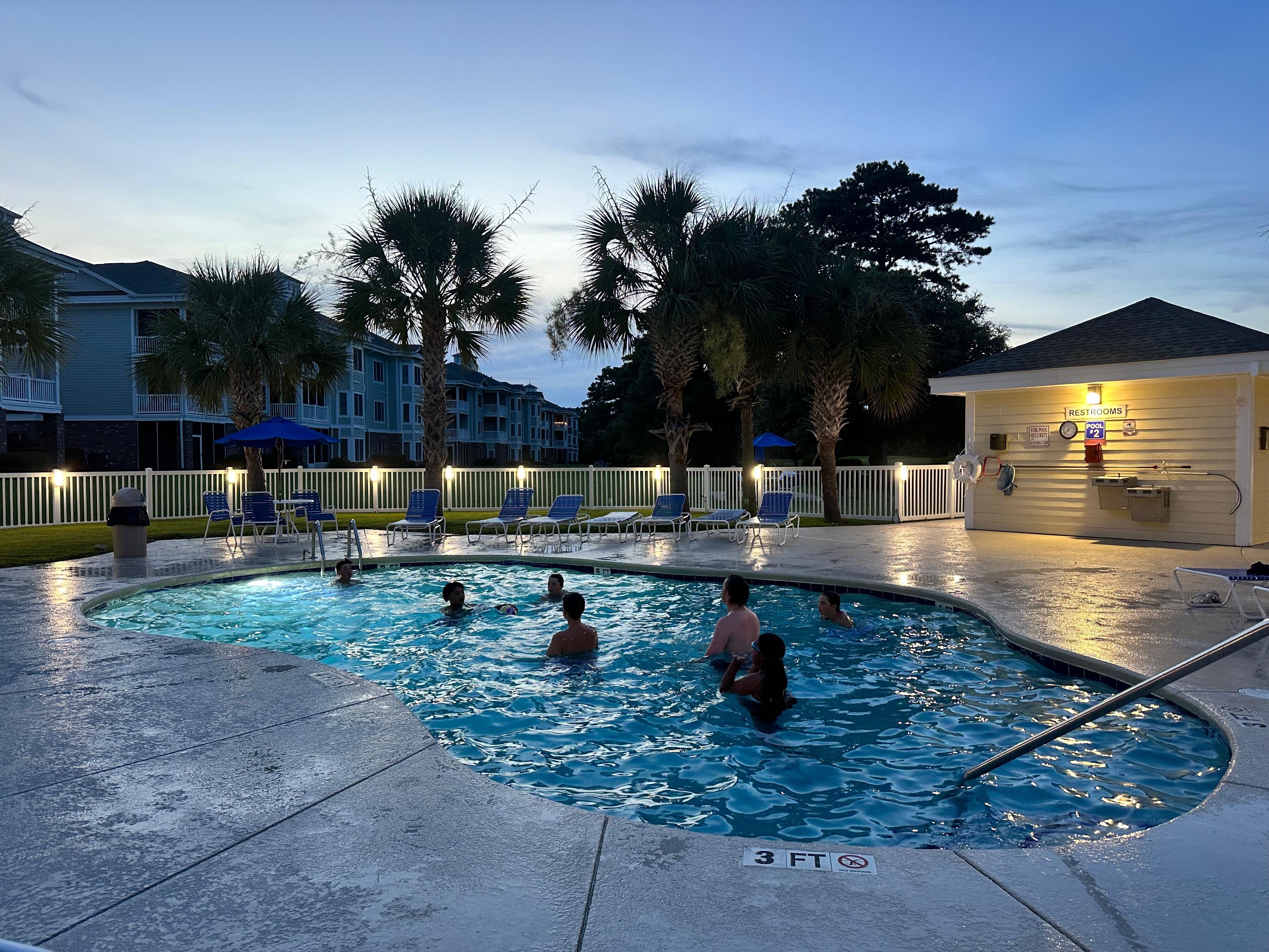 Night swim with friends. 