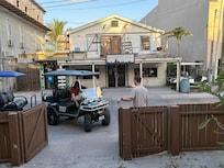 Distance to road from front step.