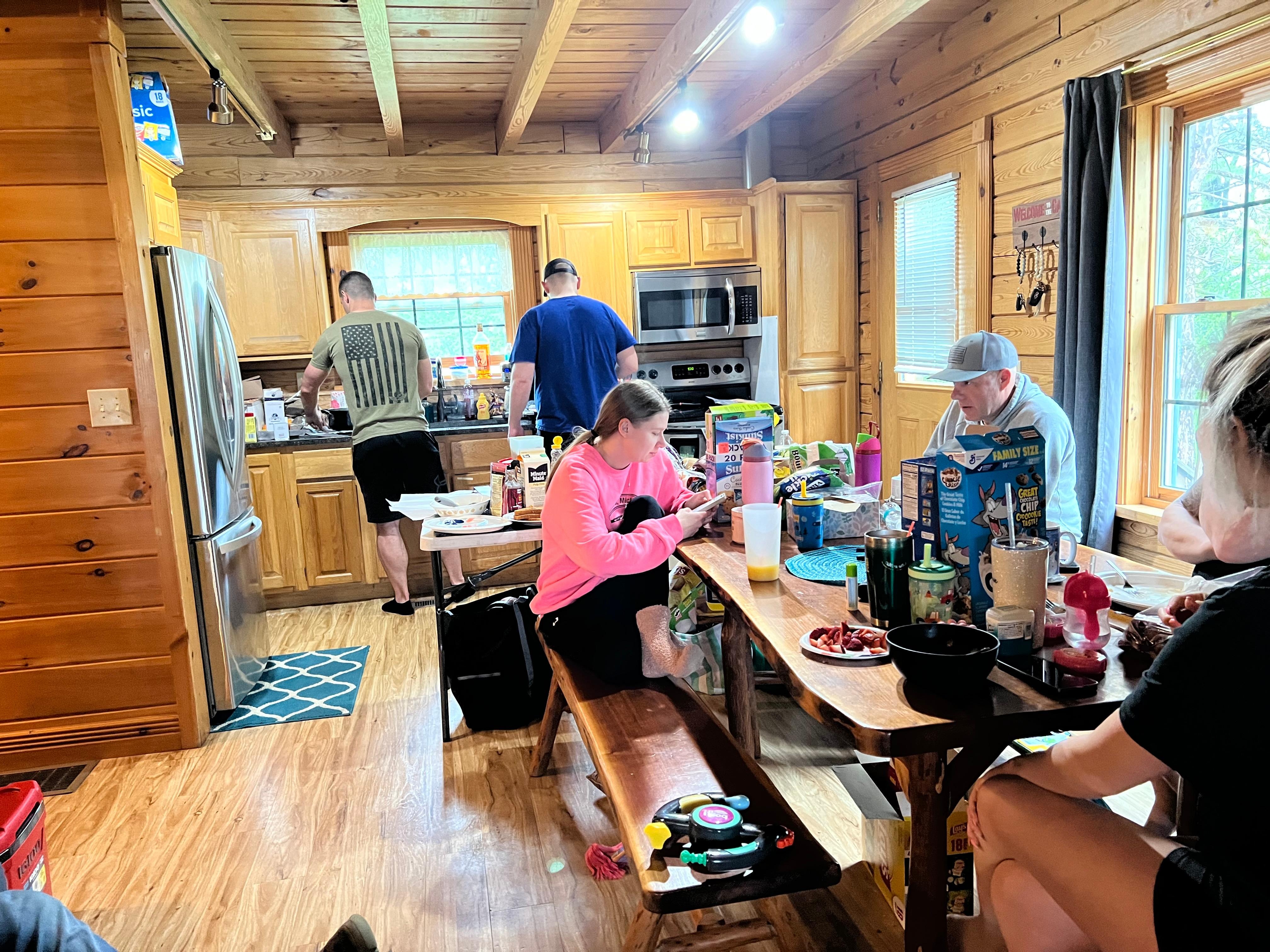 Meal times were cozy. Not a great big kitchen but we took turns with meal prep by the families so it worked for us 