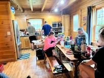 Meal times were cozy. Not a great big kitchen but we took turns with meal prep by the families so it worked for us