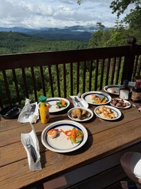 We especially loved the mountain views while dining on the back deck.