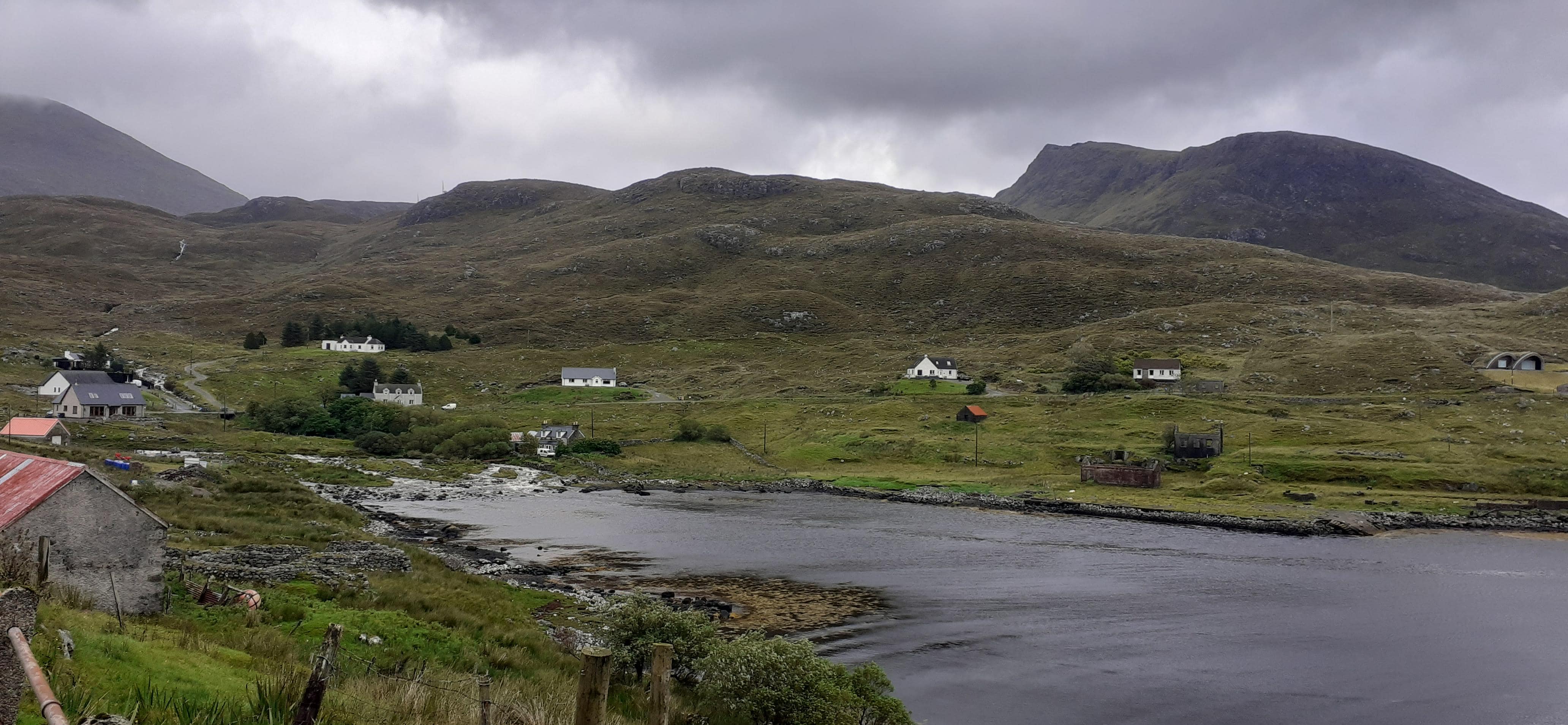 Pic of house from the road round the loch. (House is centre left in pic)