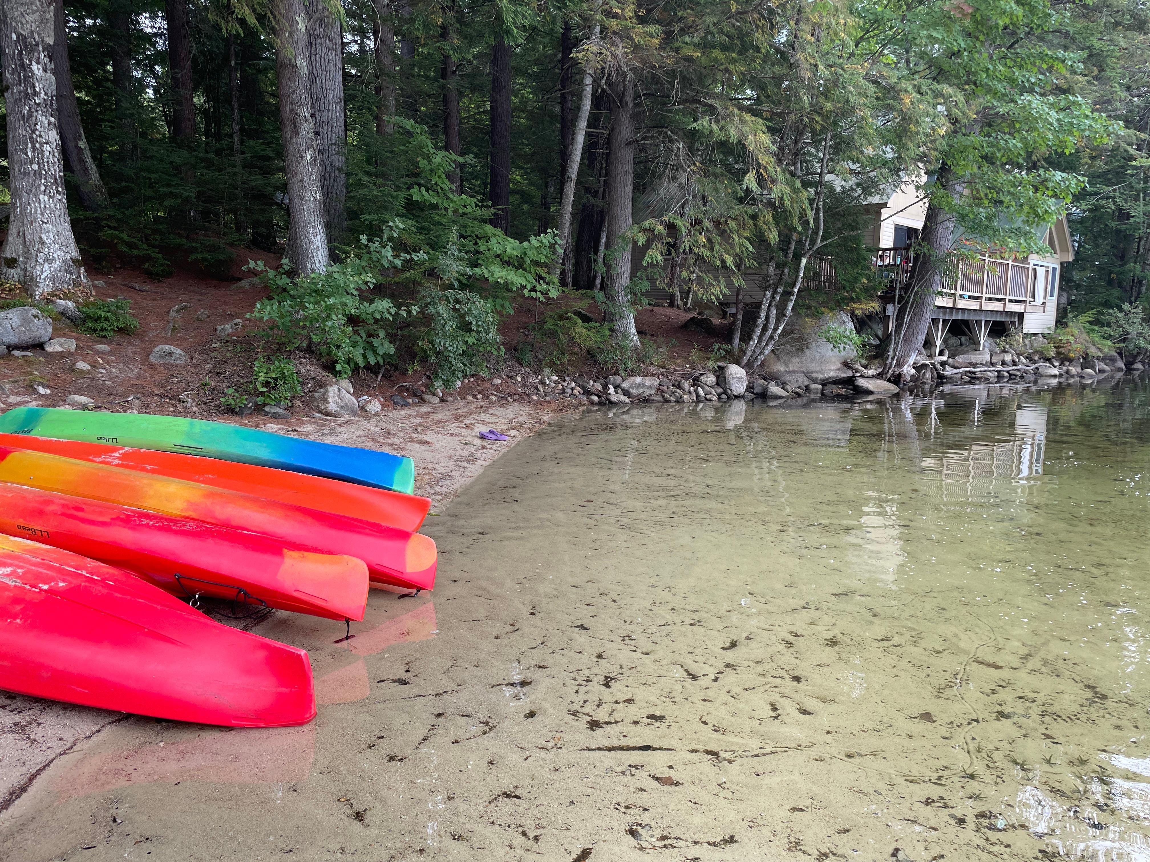 Mostly our own kayaks on the small beach. The water level was very low this year which allowed exposure of this sandy area.