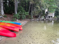 Mostly our own kayaks on the small beach. The water level was very low this year which allowed exposure of this sandy area.