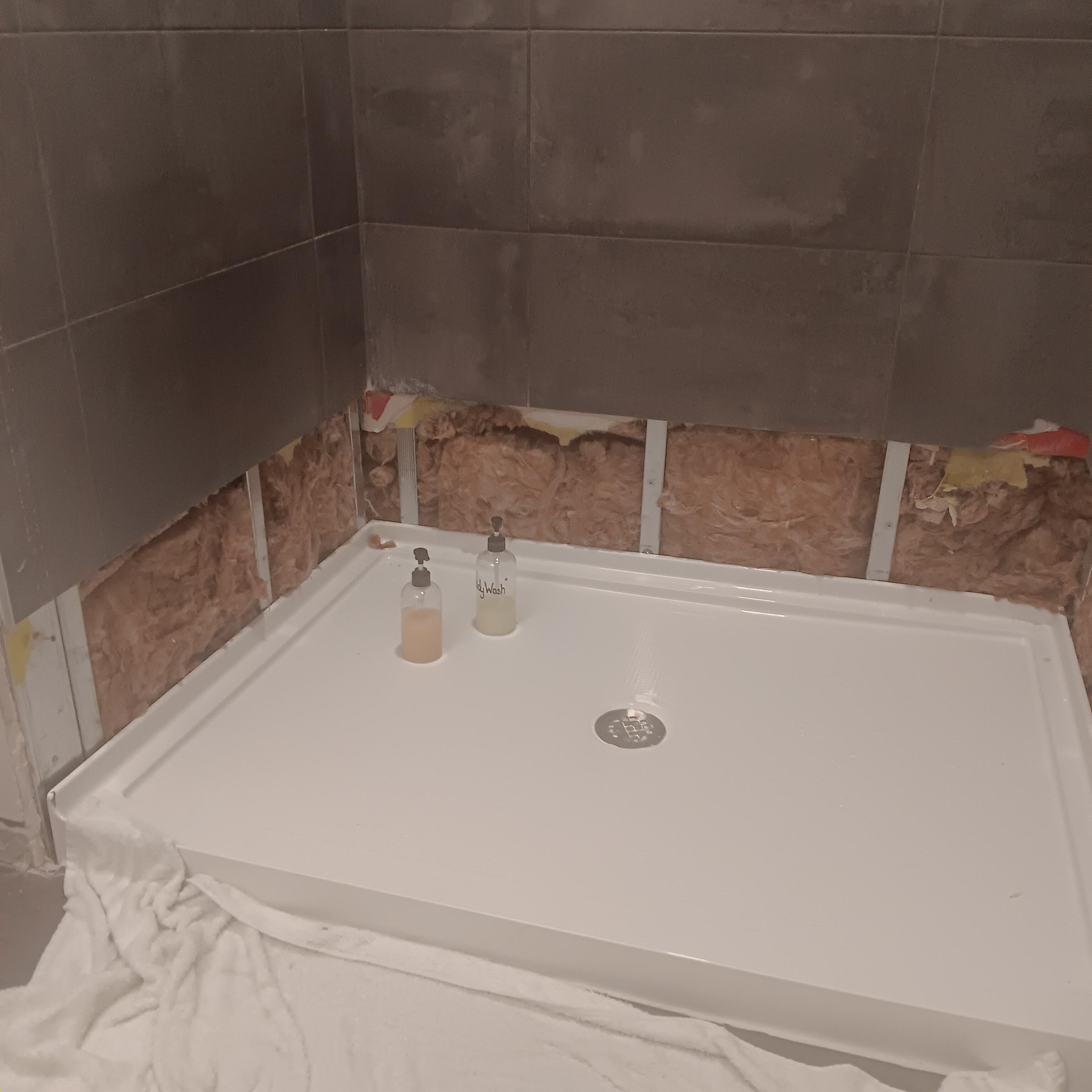 Shower under construction 