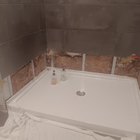 Shower under construction