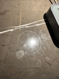 Marks all over the marble surfaces.