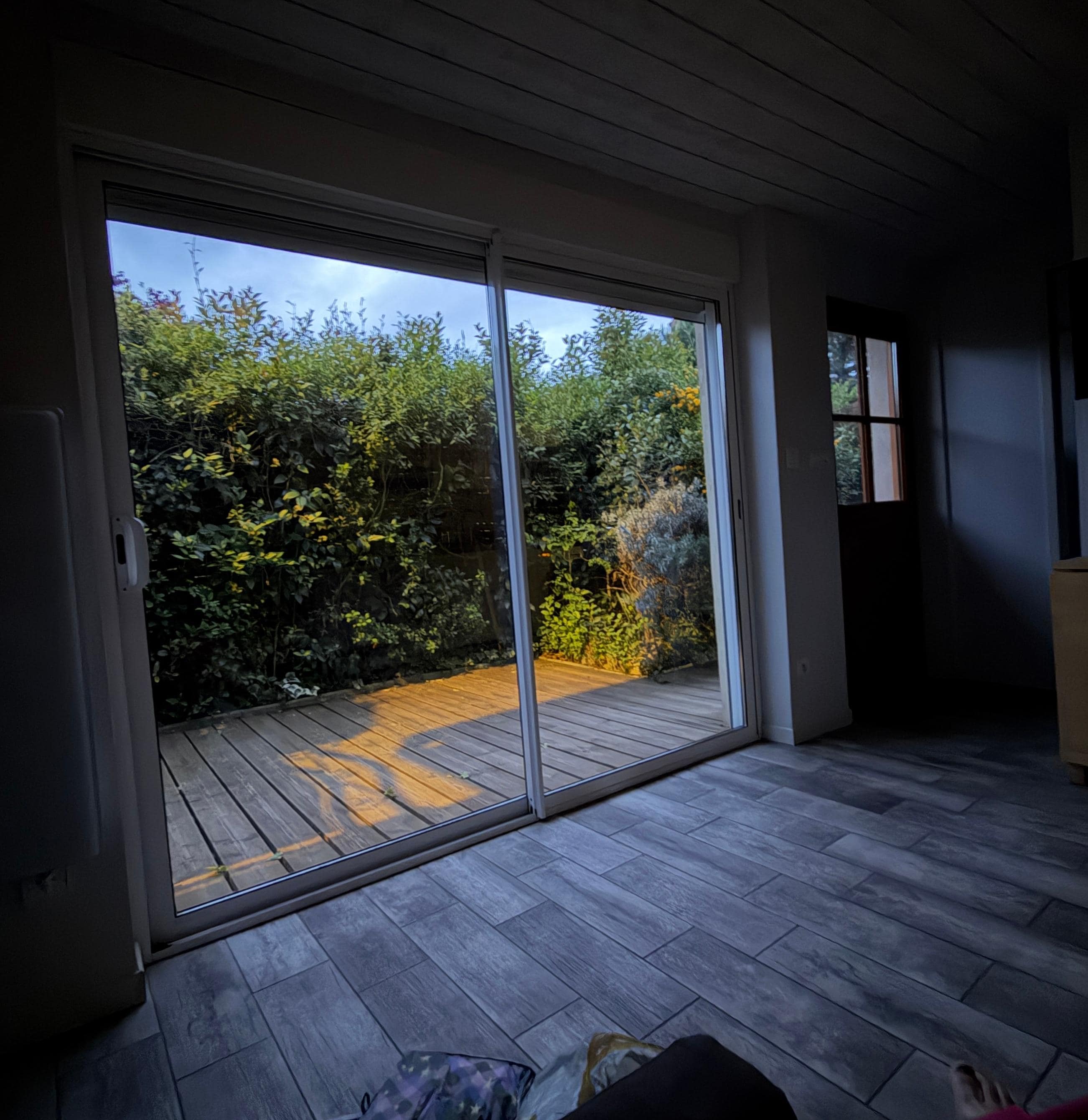 The large patio doors allow for some much natural light, but has an amazing shutter for  great sleeping.