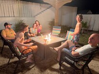 Plenty of room around the fire for everyone to enjoy roasting marshmallows!