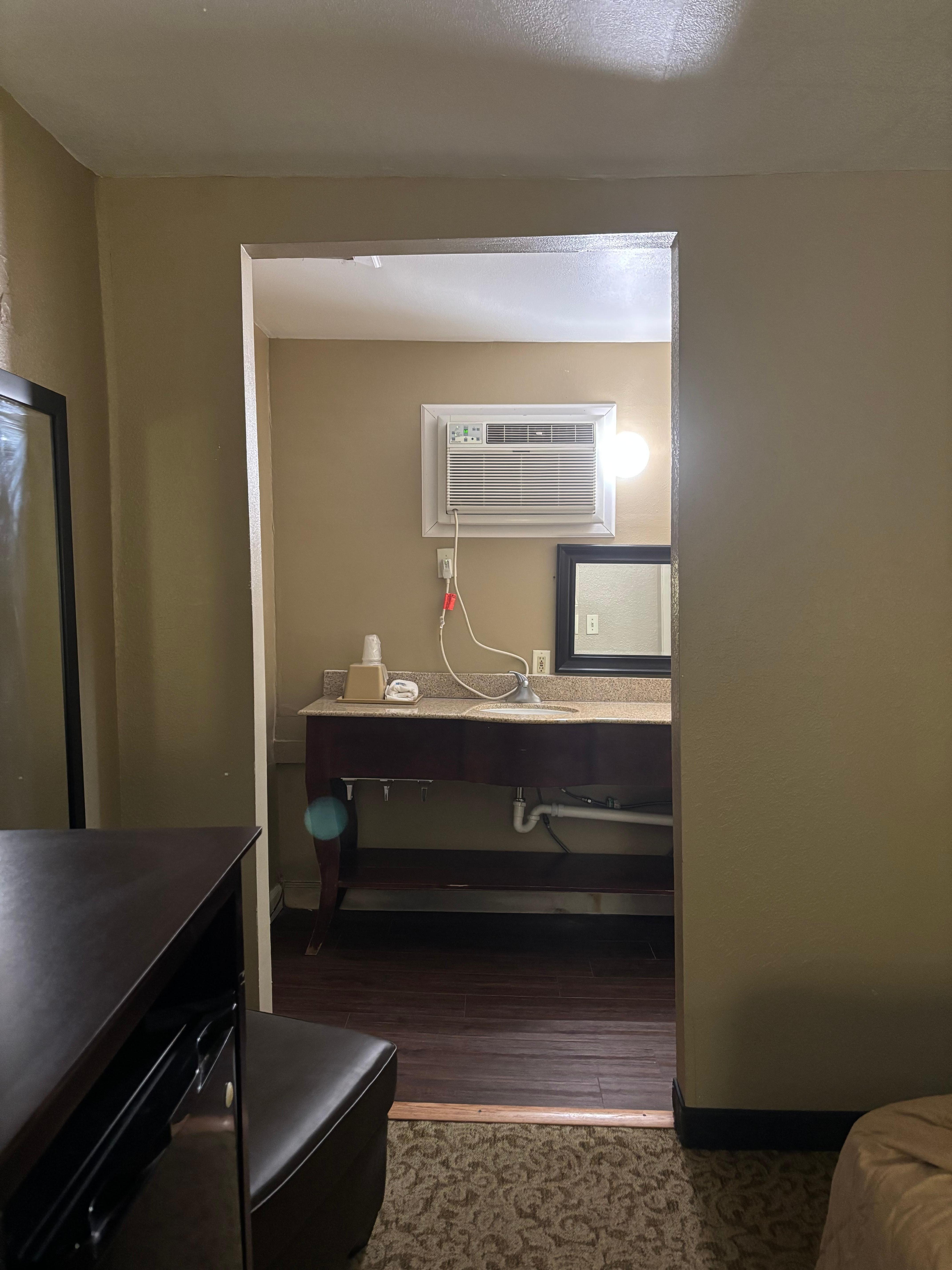 Everything sloped downwards