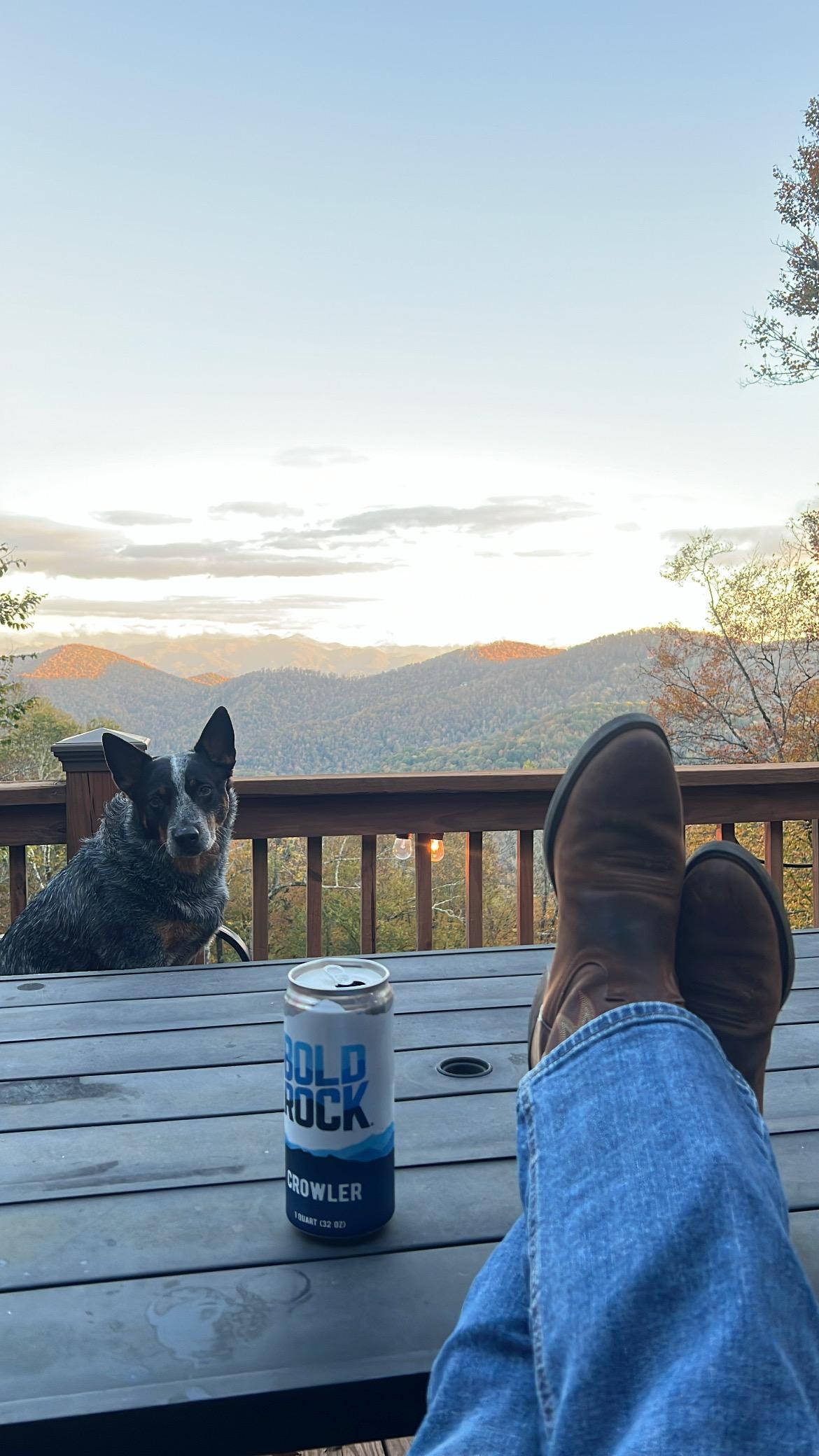 Relaxing on the deck.