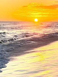 Sunset over the water