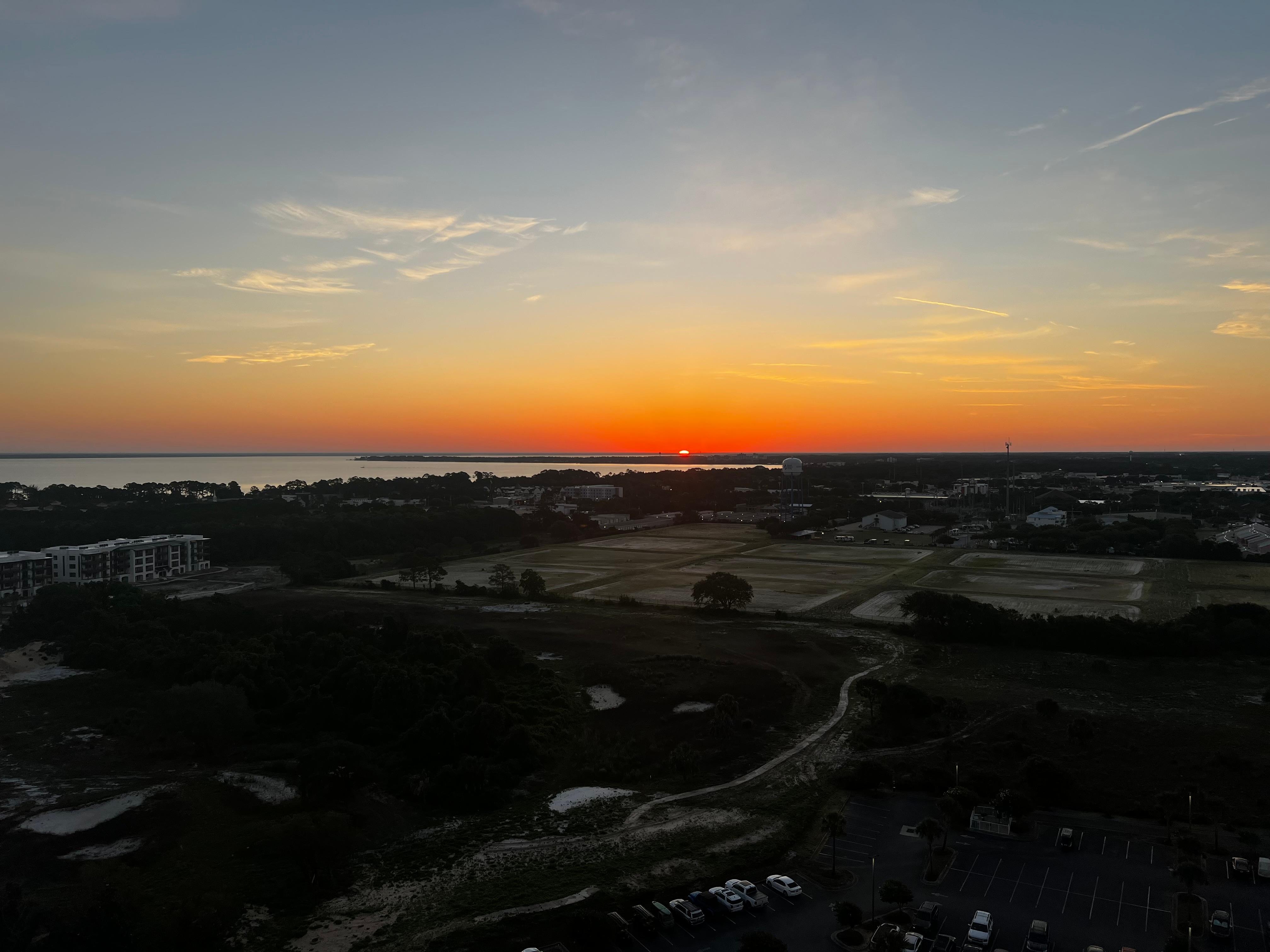 Sunrise from smaller balcony. 