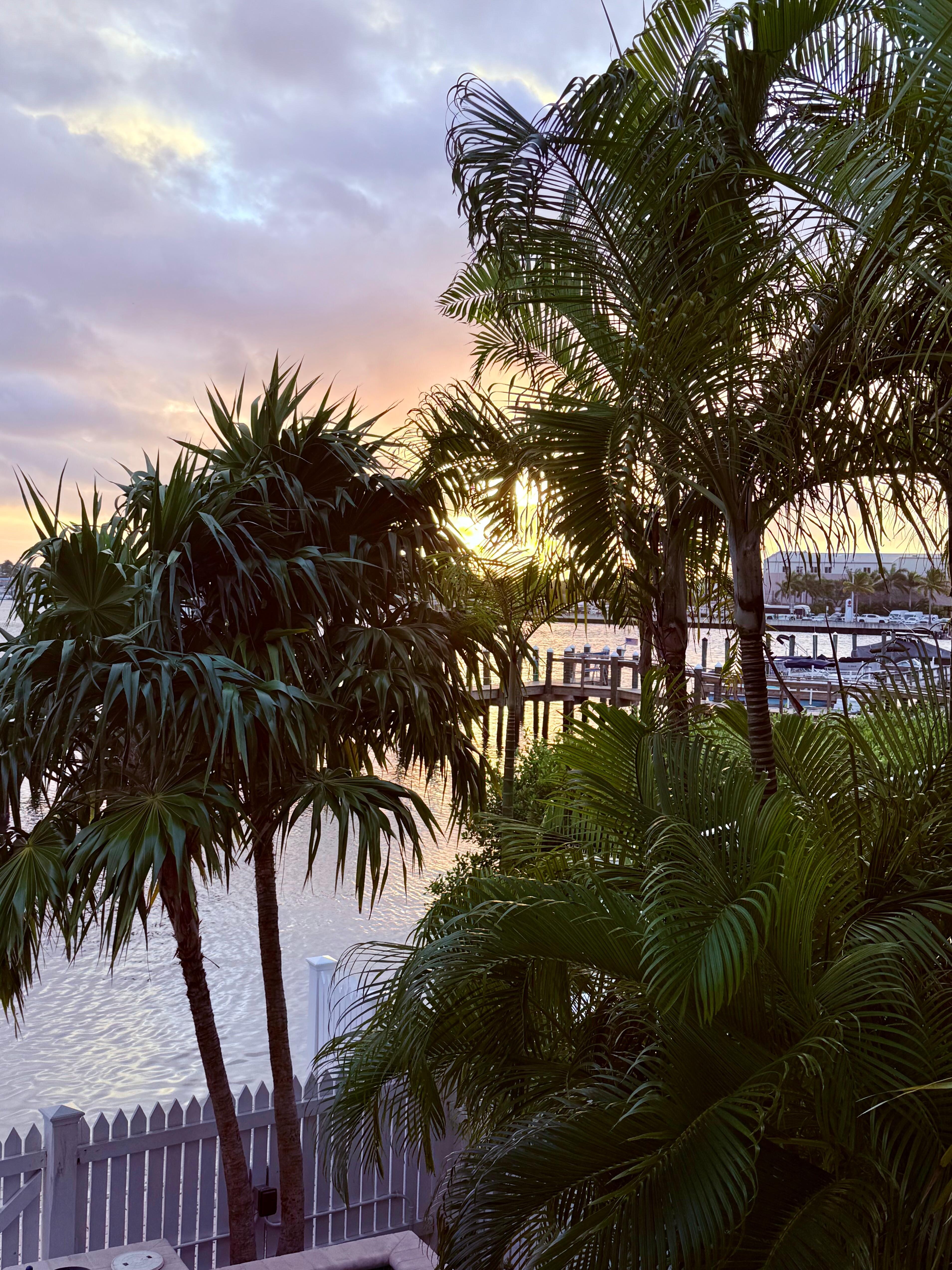 View of sunrise from the balcony 