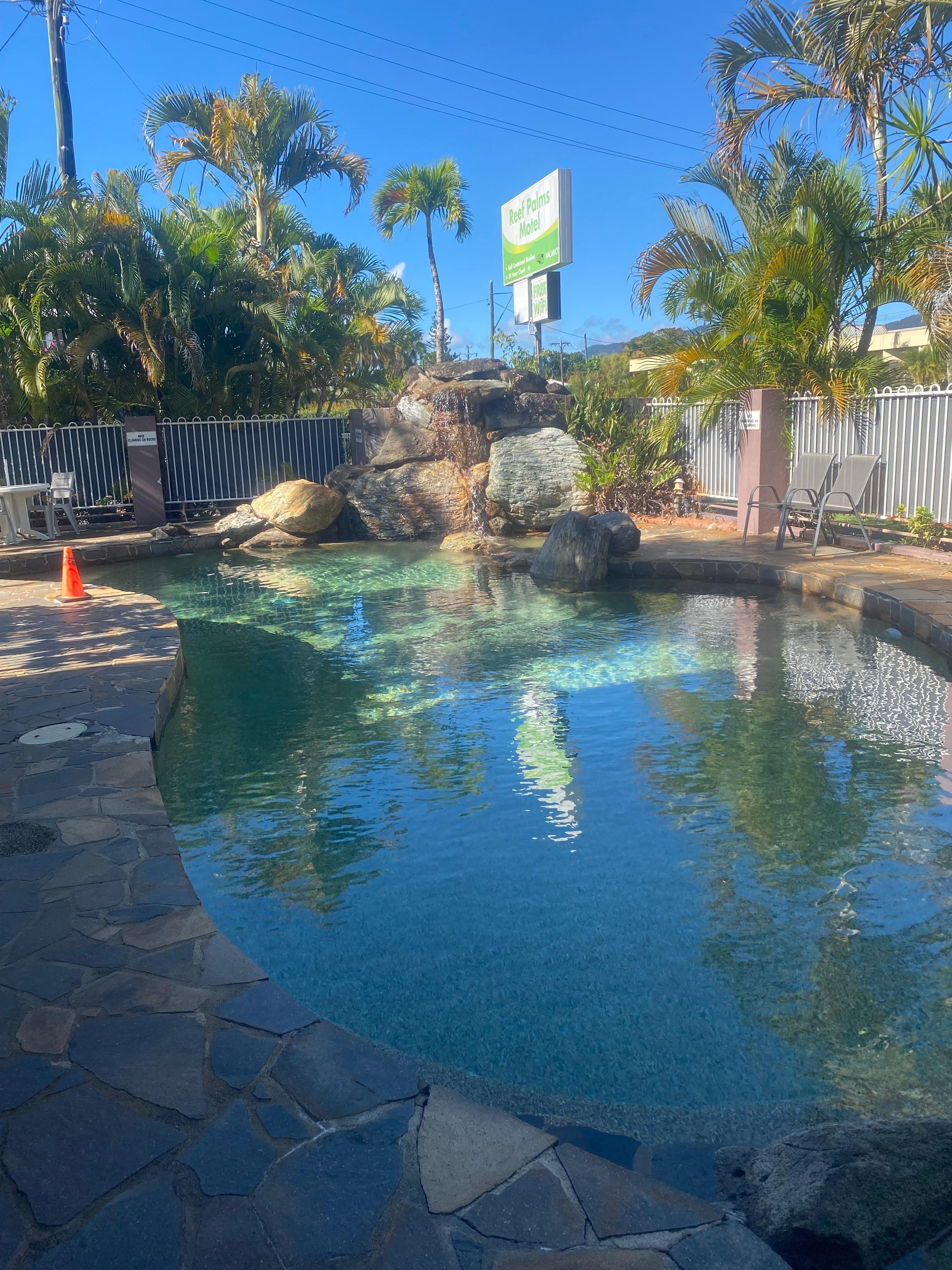 Nice pool area, complete with a little waterfall and a shallow area for small children 