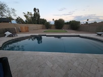 Huge pool and putting green