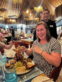 Frutos Del Mar has incredible food service. Try the grilled lobster.