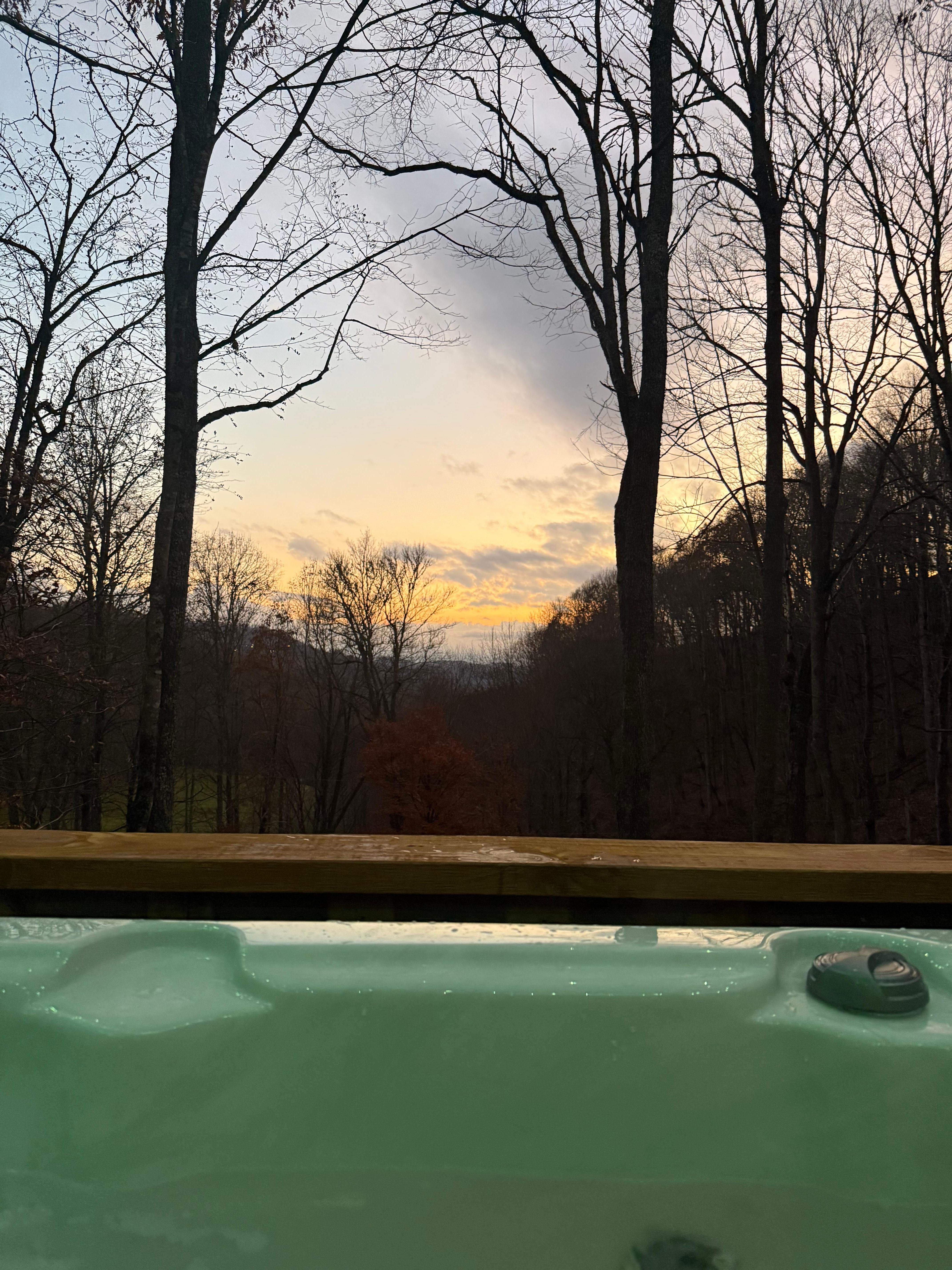 Hot tub sunset