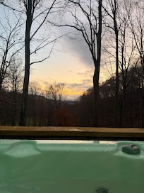 Hot tub sunset
