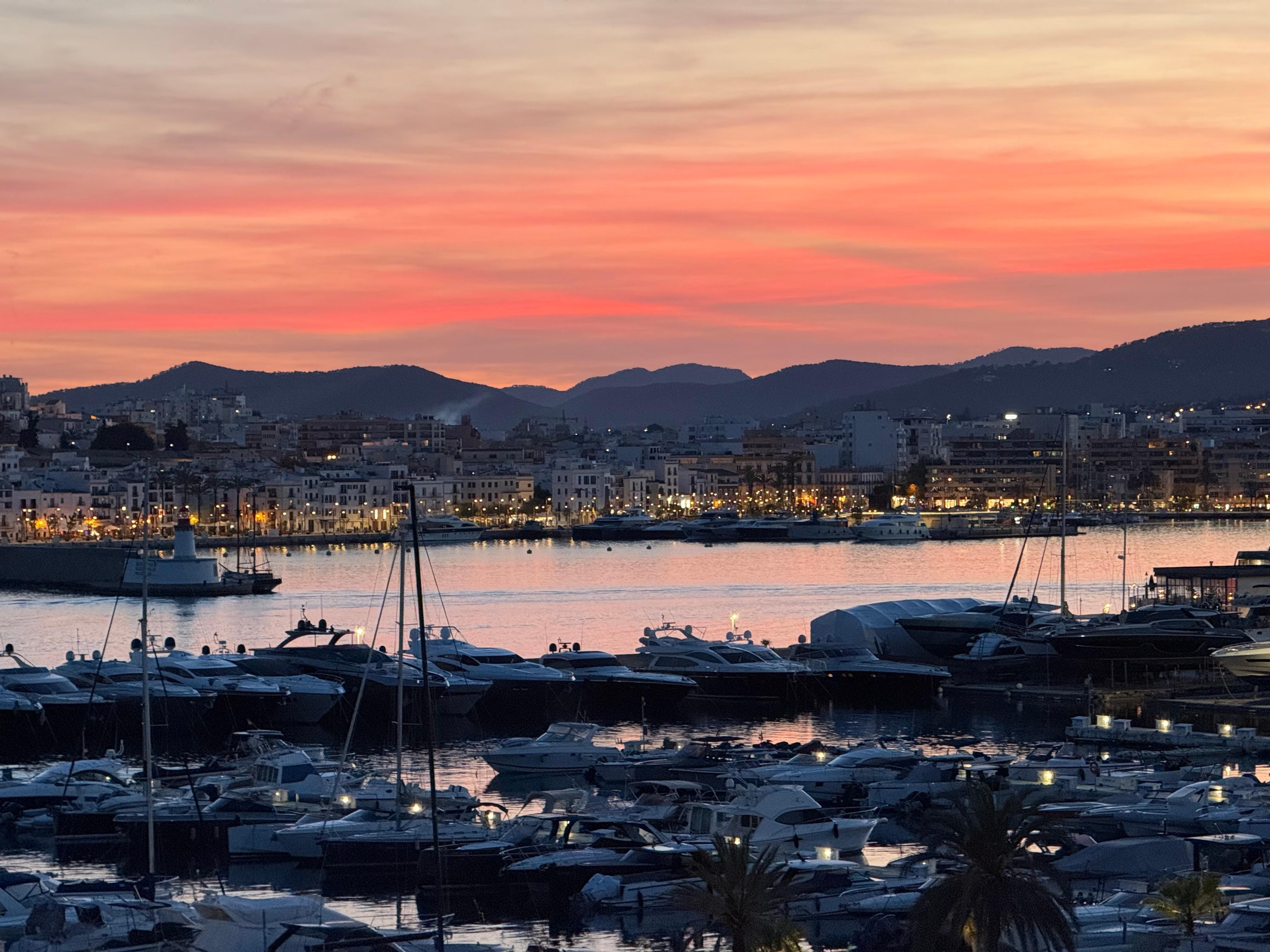 Sunset from the roof terrace