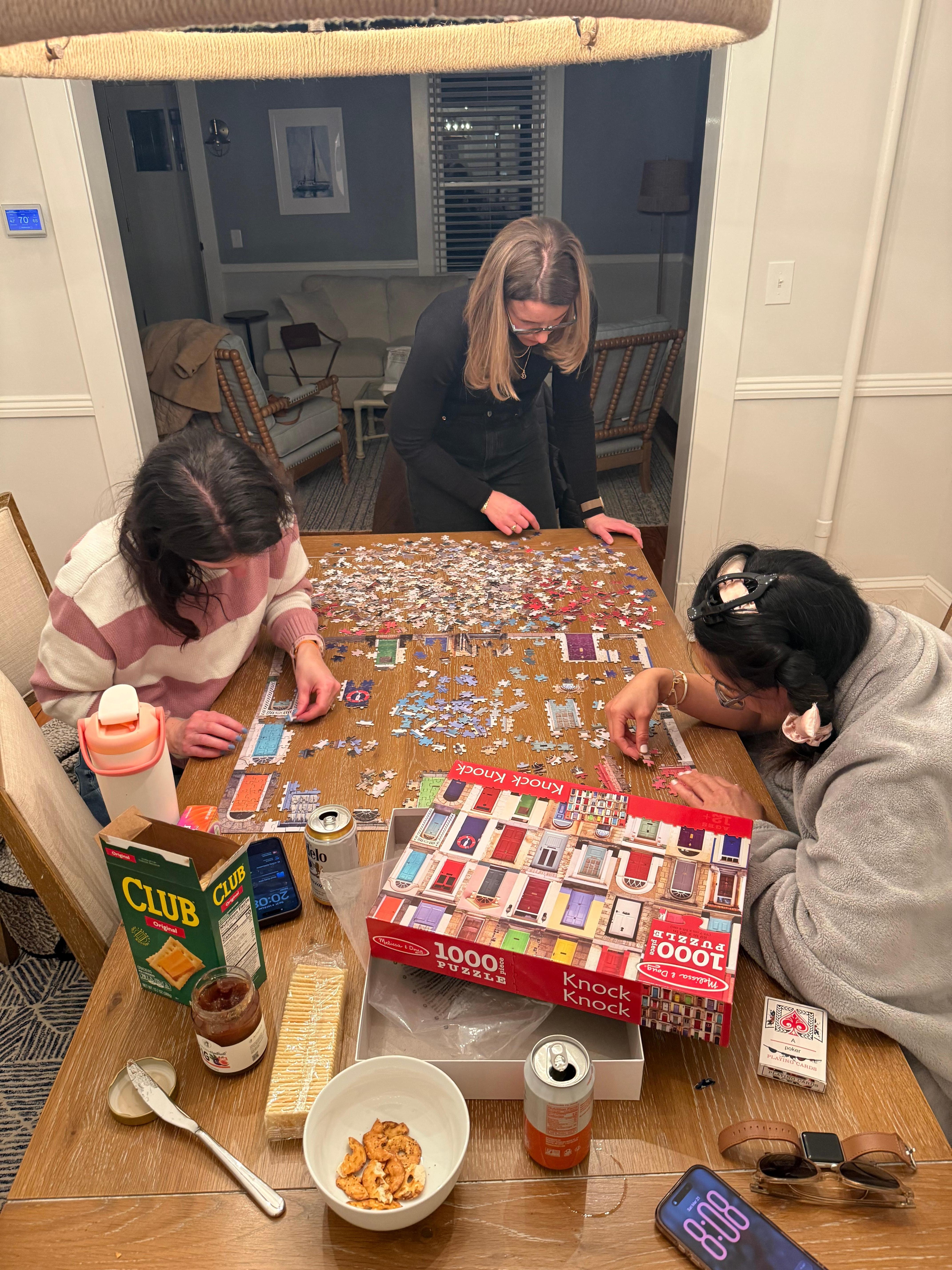 Great table and light for puzzling.