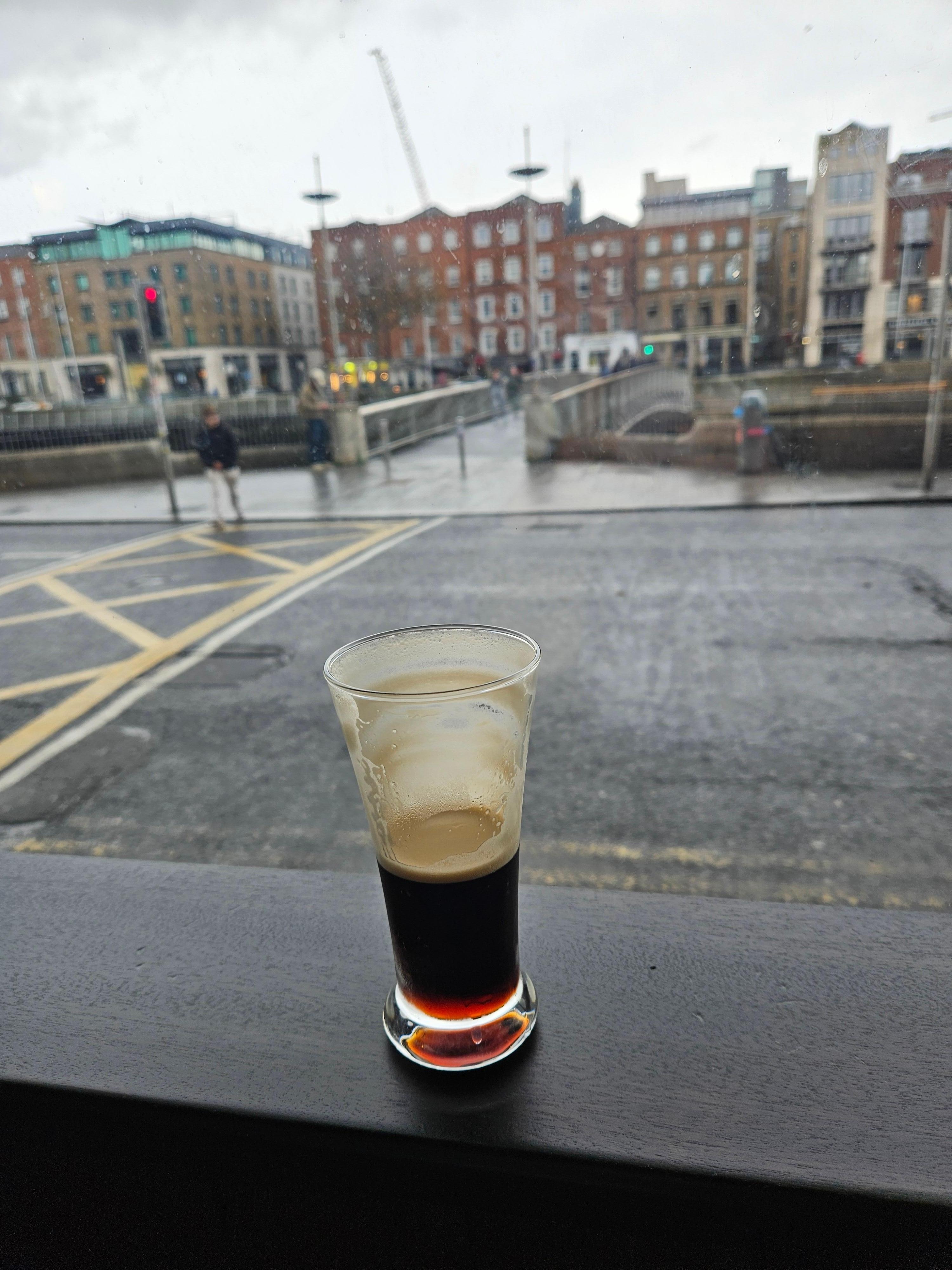 My  1st Guiness, people watching from the wellington bar