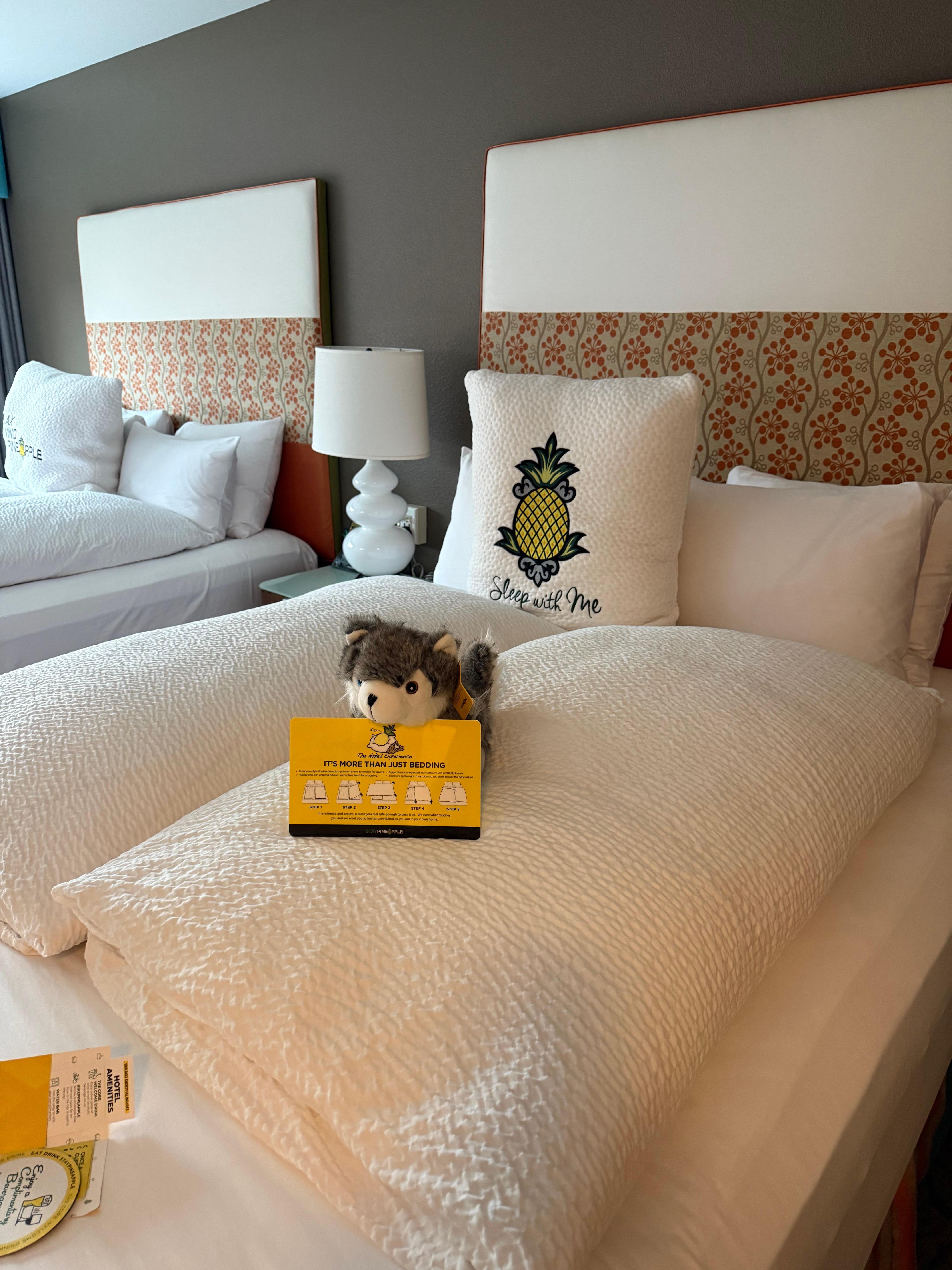 Very comfortable bed and unique bedding 