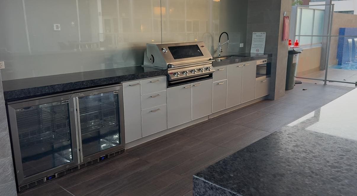 Barbecue area near pool 