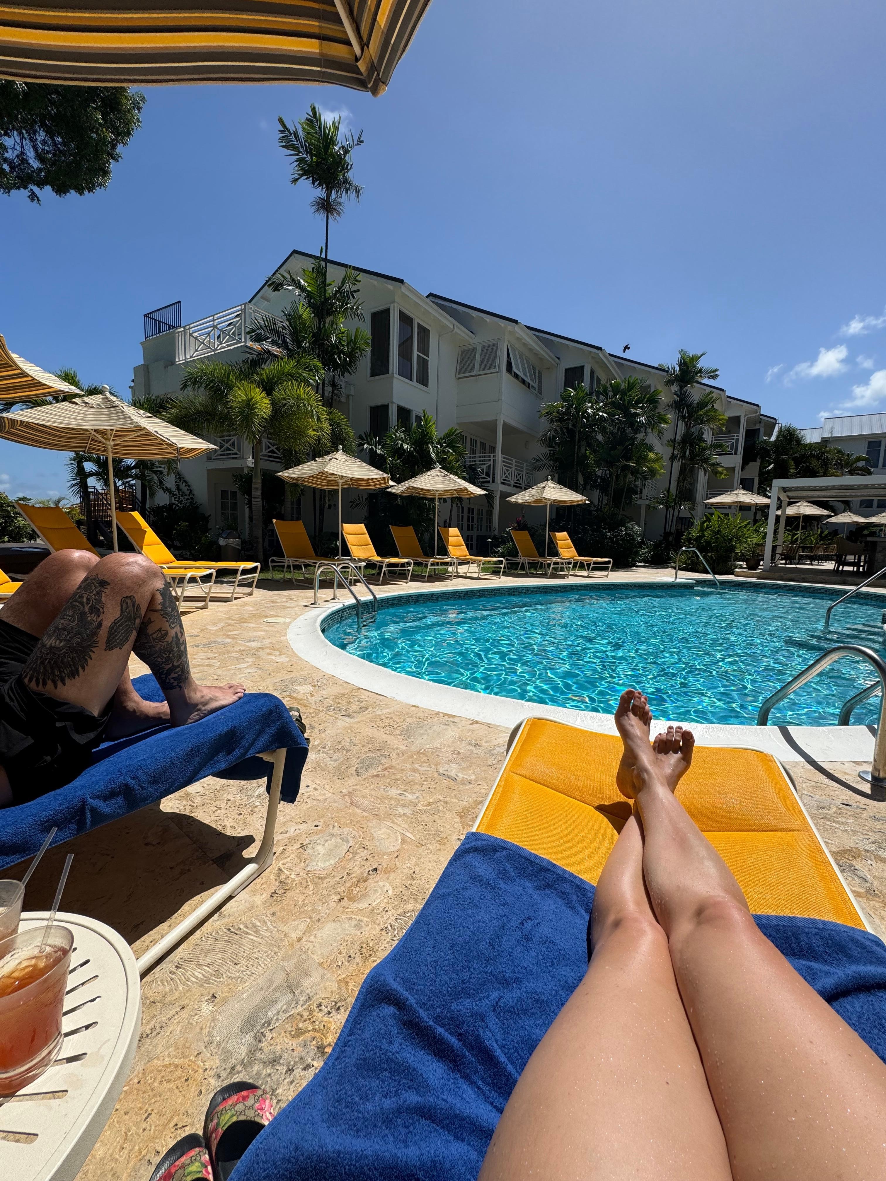The pool is small, but quaint. 