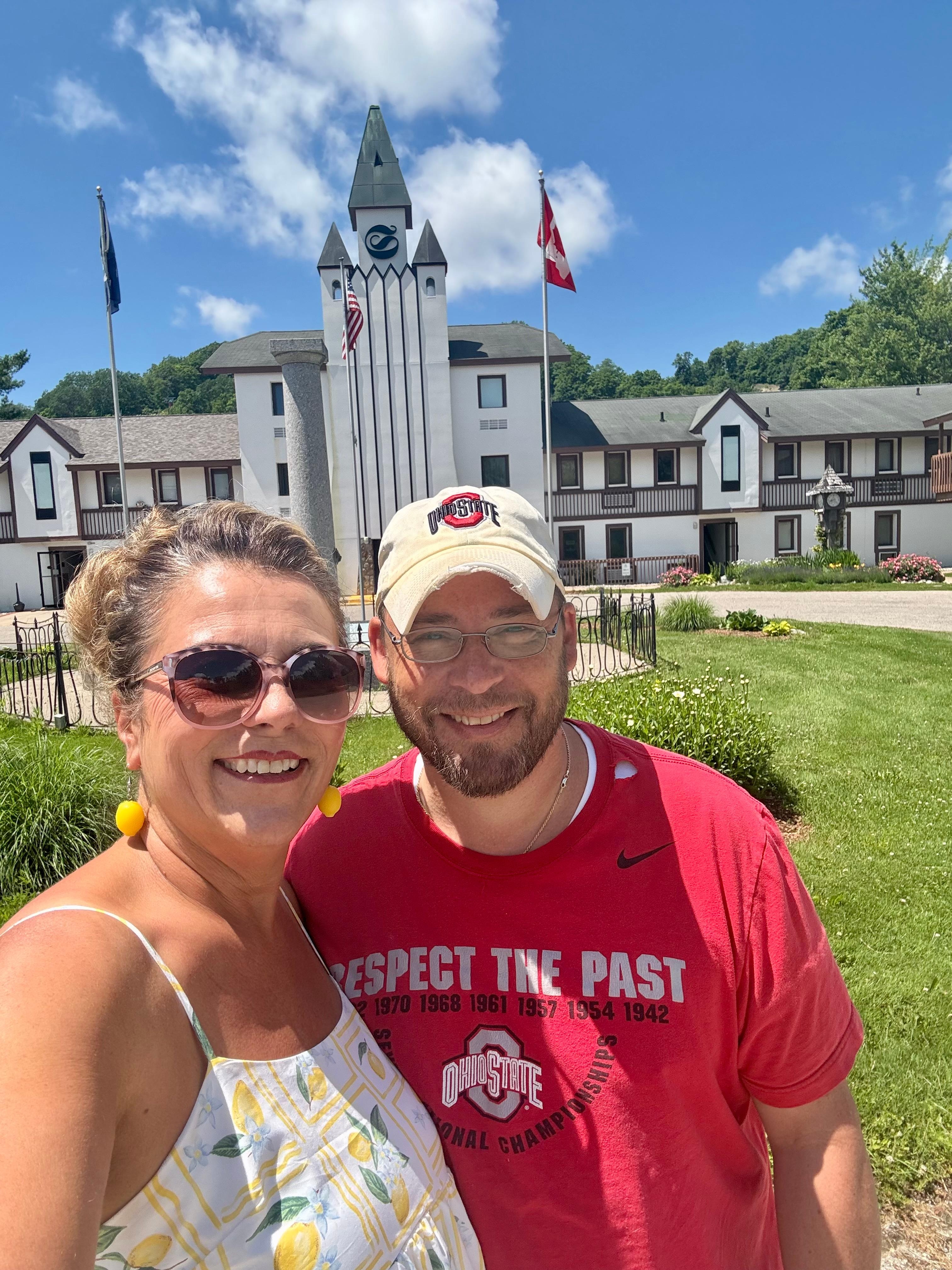 In front of the property 