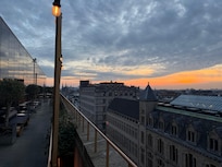 Evening sky from restaurant floor